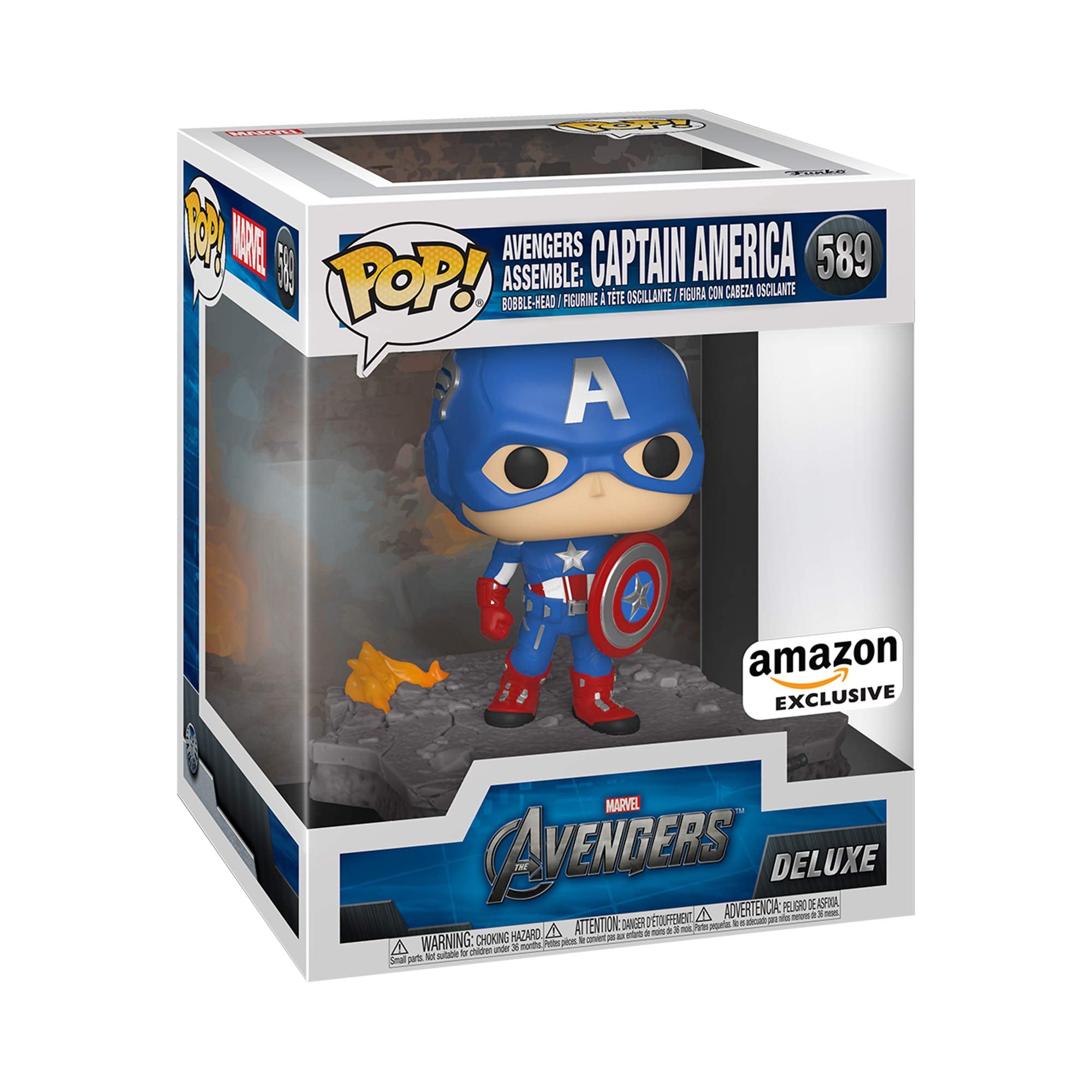 Funko Pop! Deluxe: Marvel Avengers - Captain America - (Assemble) - Figura De Vinilo Coleccionable - Idea De Regalo- Mercancia Oficial - Juguetes Para NiñOs Y Adultos - Movies Fans
