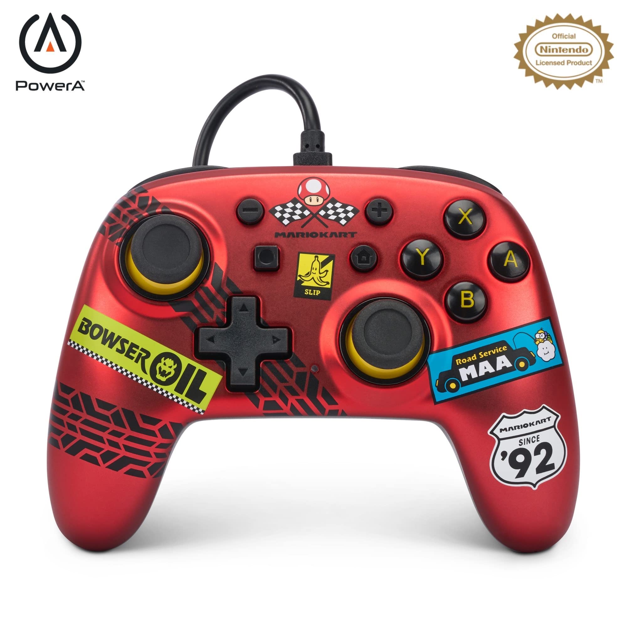 Mando Nintendo Switch  Powera Nano Mario Kart Racer Red Con Cable - Edición especial