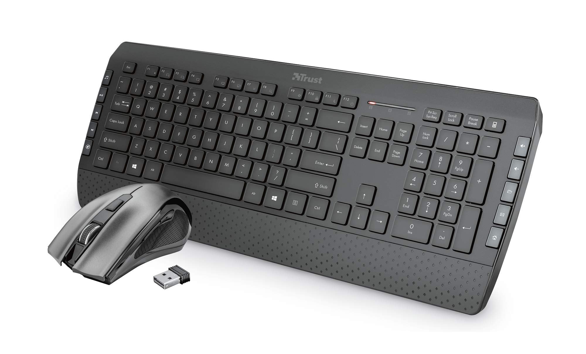 Trust Tecla-2 - Teclado Y RatóN InaláMbricos, Silencioso, Qwerty EspañOl, Negro