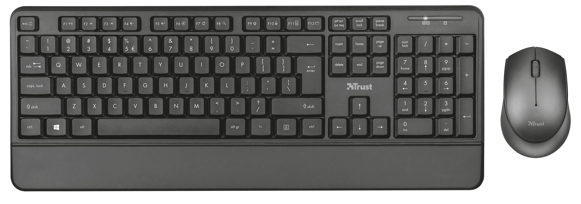 Trust Thoza - Teclado Y RatóN InaláMbricos Para Funciones Multimedia, Color Negro