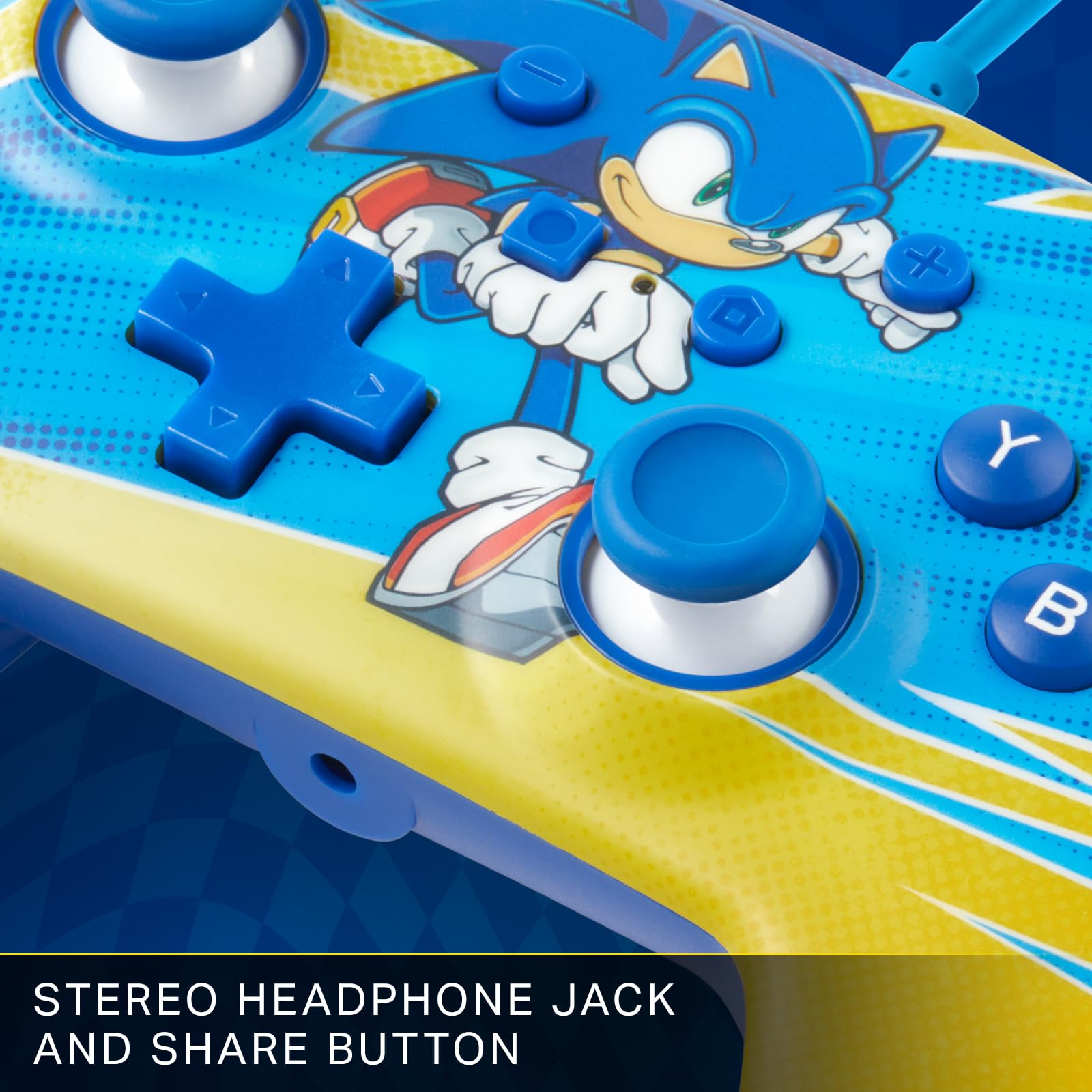 Mando Nintendo Switch Powera Con Cable Mejorado Impulso Sonic  - Edición especial