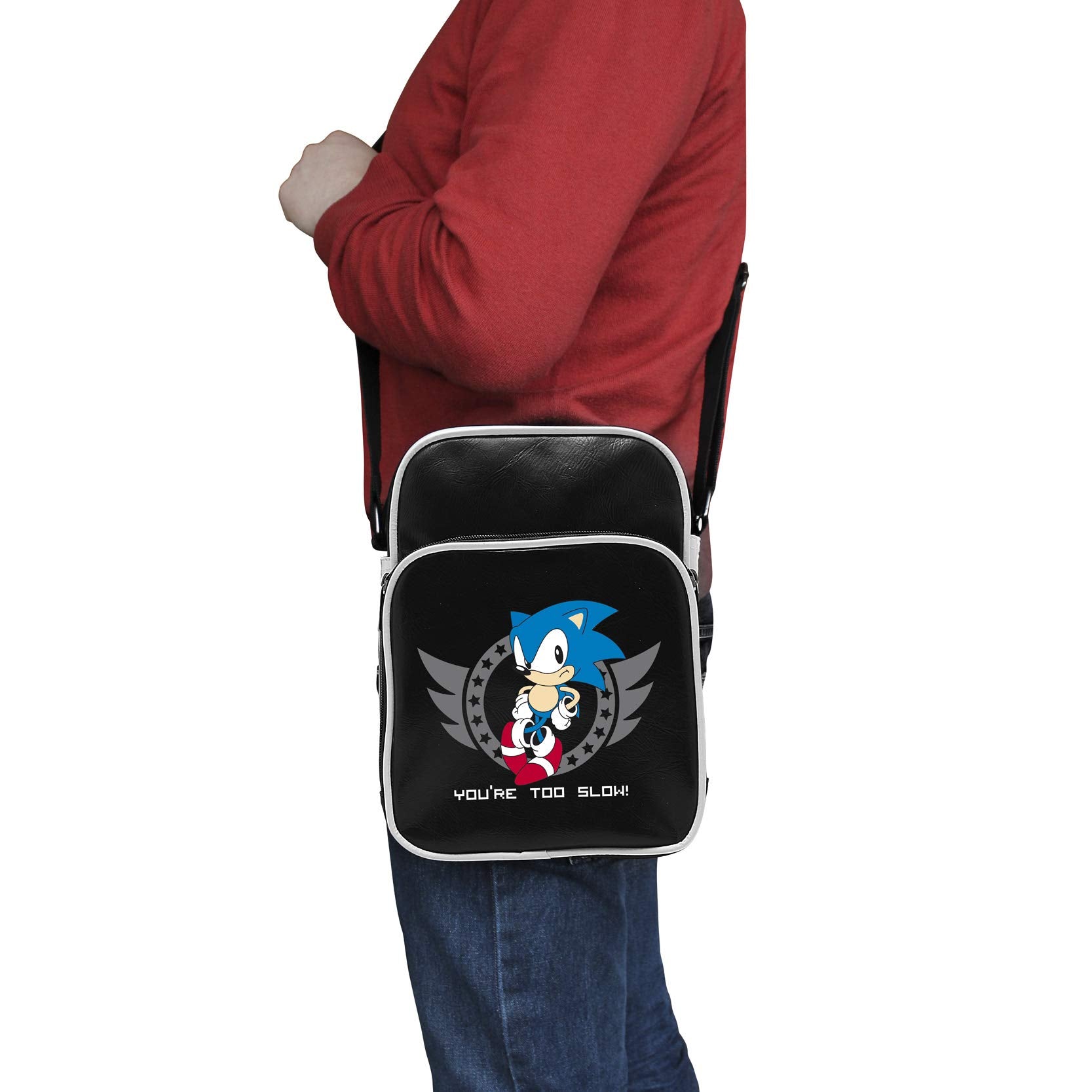 Abystyle Sonic Besace Too Slow - Bolsa De Vinilo PequeñO, Color Negro, Negro