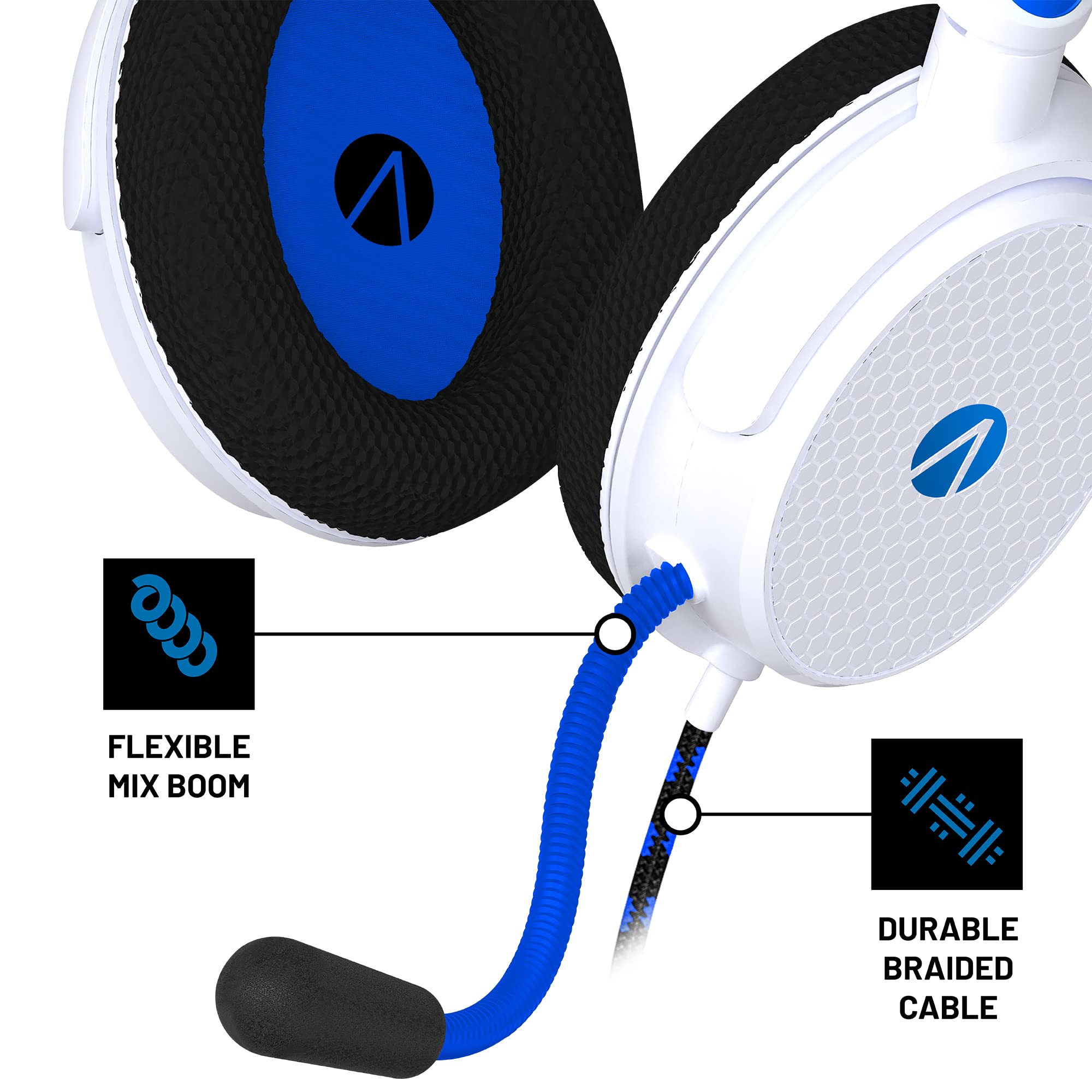 Stealth SP-C160V PS5 Play Station - Casque de jeu, support pour casque, plate-forme de stockage, base de chargement et câble USB tressé pour jouer et charger