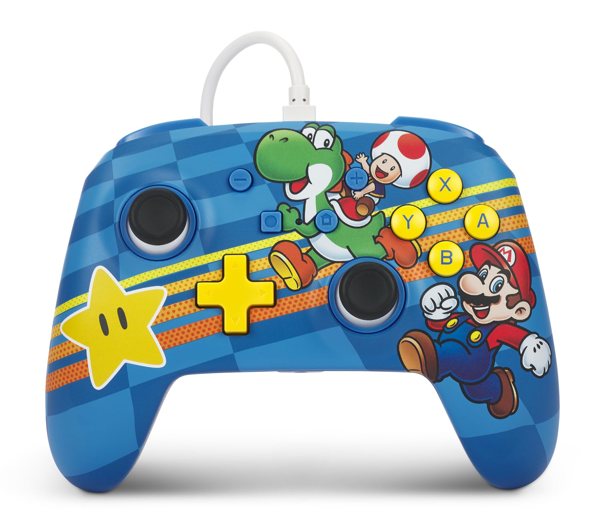 Manette filaire améliorée PowerA pour Nintendo Switch - Mushroom Kingdom Friends