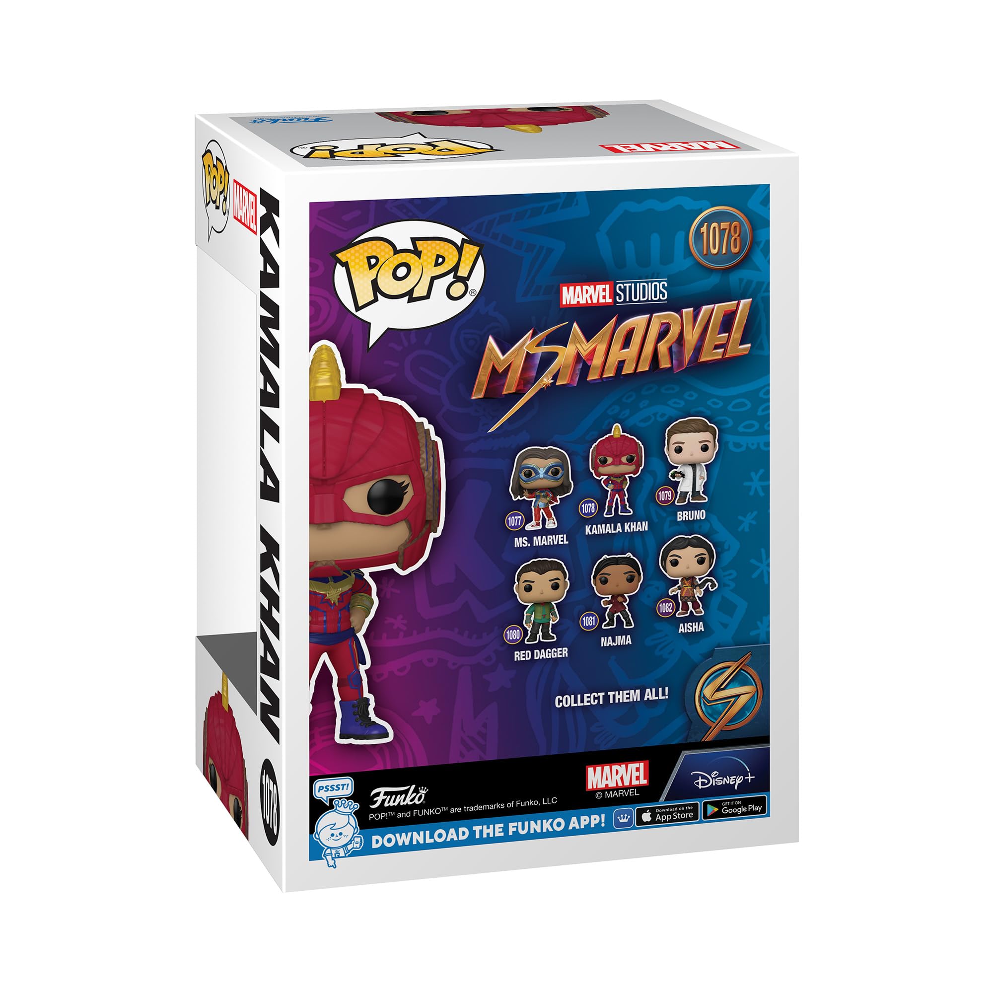 Funko Pop! Marvel: Ms. Marvel - Kamala Khan - Figura De Vinilo Coleccionable - Idea De Regalo- Mercancia Oficial - Juguetes Para NiñOs Y Adultos - Tv Fans - MuñEco Para Coleccionistas Y ExposicióN