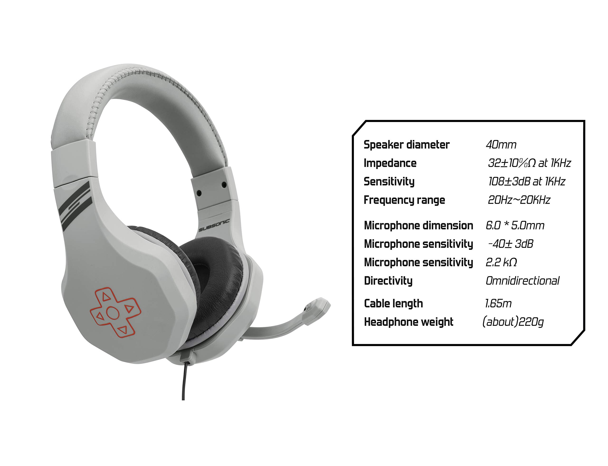 Subsonic Auriculares Gaming Para Juegos Con MicróFono Para Playstation 4 - PS4 - Slim / Pro - Xbox One - PC - Nintendo Switch - Accessorios edición Gamer Battle Royal con extensión Switch