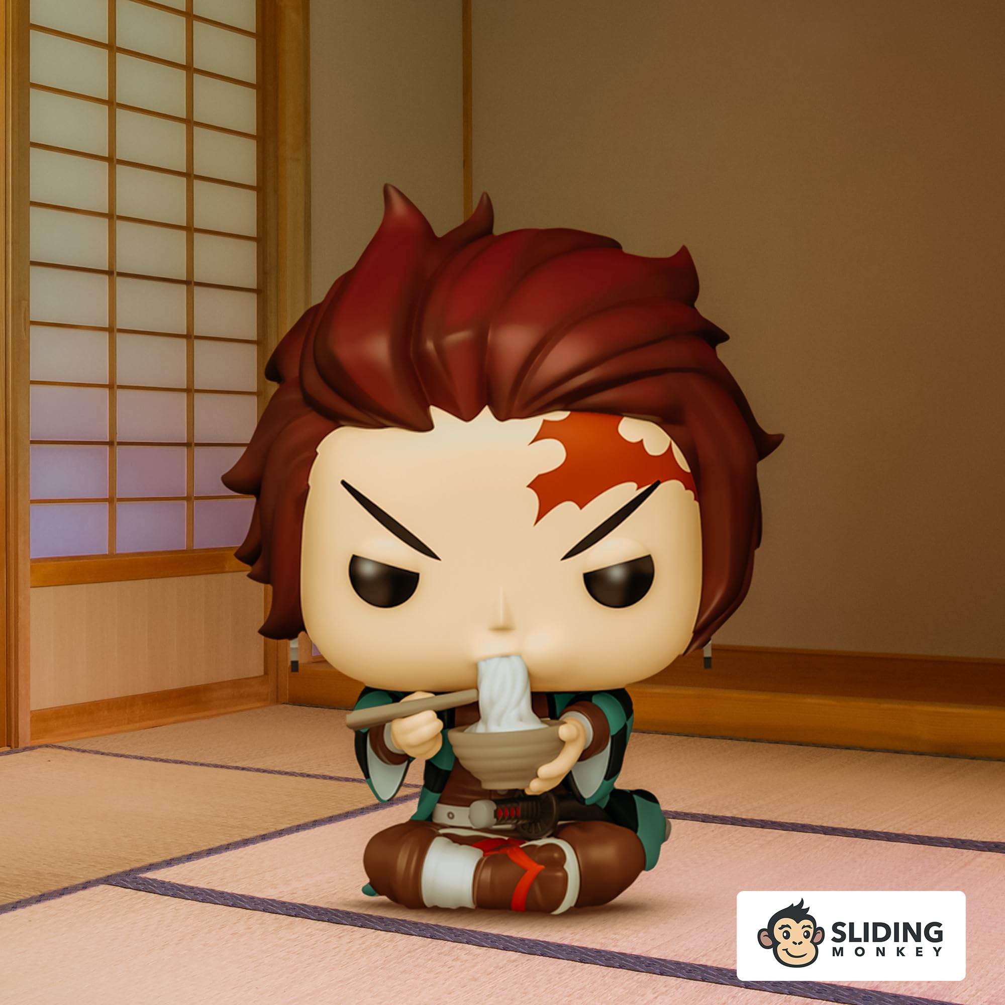Funko Pop! Animation: Demon Slayer - Tanjiro With Noodles - Guardianes De La Noche - Figura De Vinilo Coleccionable - Idea De Regalo - Mercancia Oficial - Juguetes Para NiñOs Y Adultos - Anime Fans
