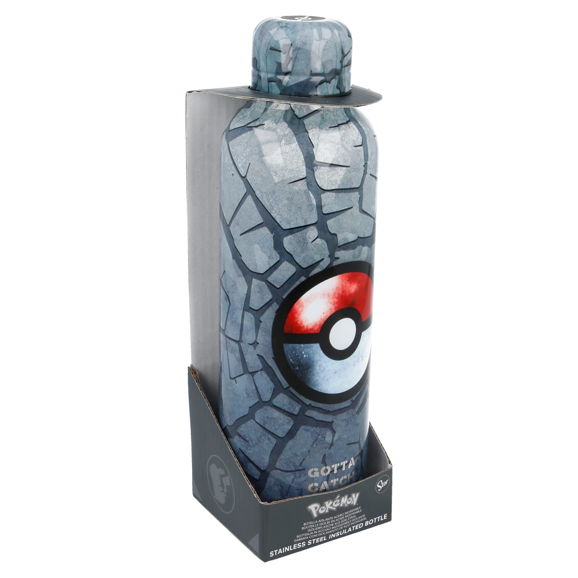 Bouteille d'eau thermique réutilisable en acier inoxydable à double isolation Pokemon de 515 ml