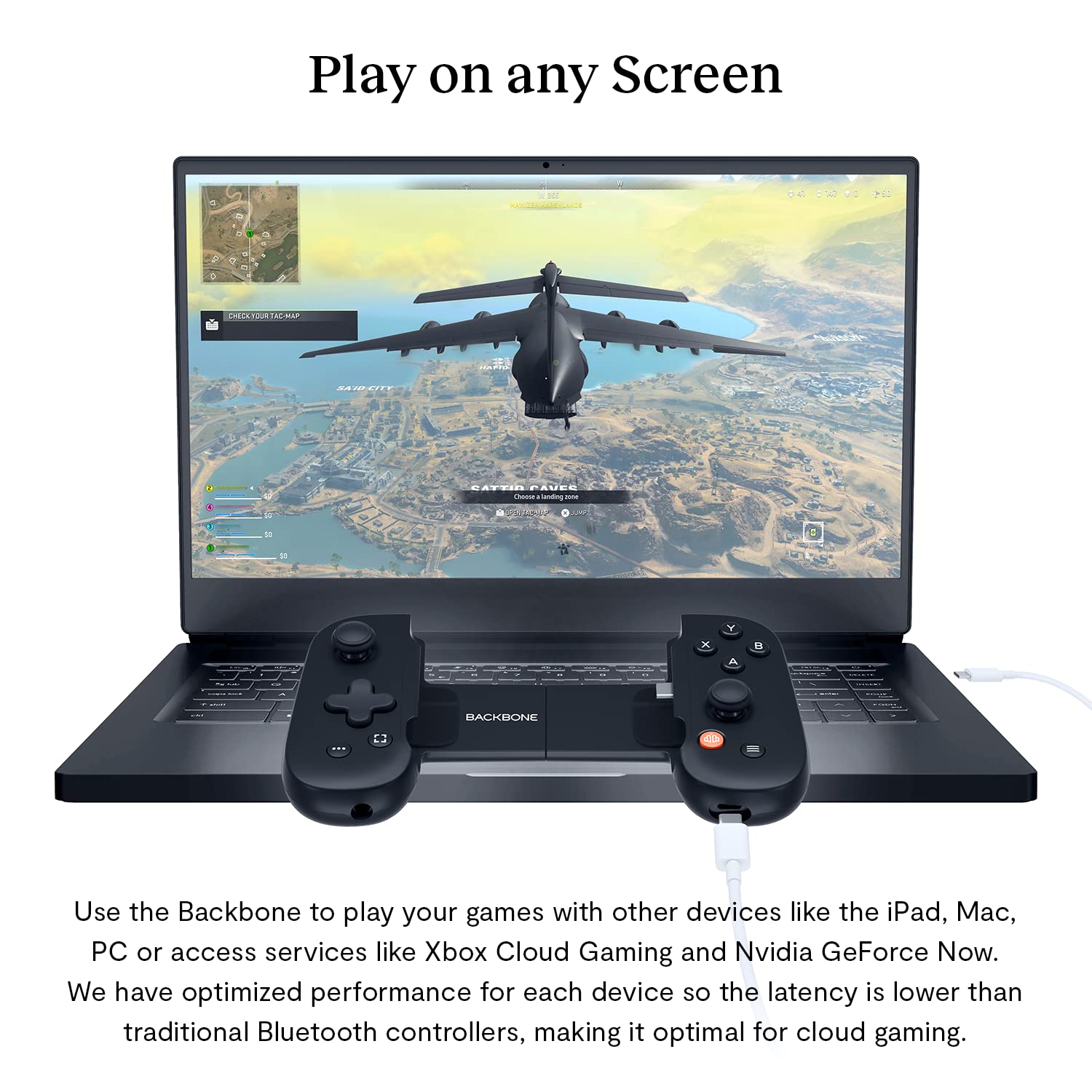 Backbone Mando De Juegos Para MóVil Android One Y Iphone 15 Series (Usb-C) - Convierte Tu TeléFono En Una Consola De Juegos - Juega XBOX - , Playstation, Call of Duty, Roblox, Genshin Impact y más
