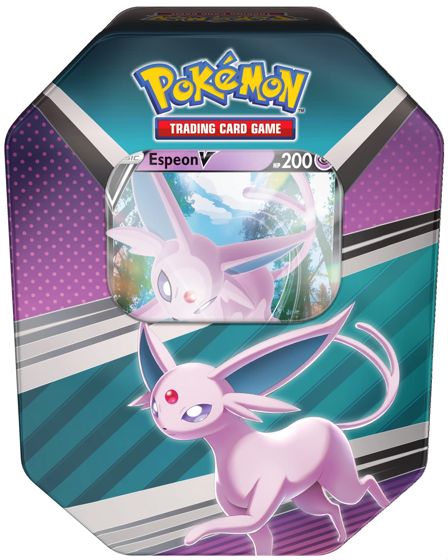 Pokémon TCG: Lata V Heroes - Espeon, Umbreon o Sylveon V al Azar | Juego de Cartas para Niños, Coleccionistas y Fans | Incluye 4 Paquetes de Refuerzo | A Partir de 6 Años