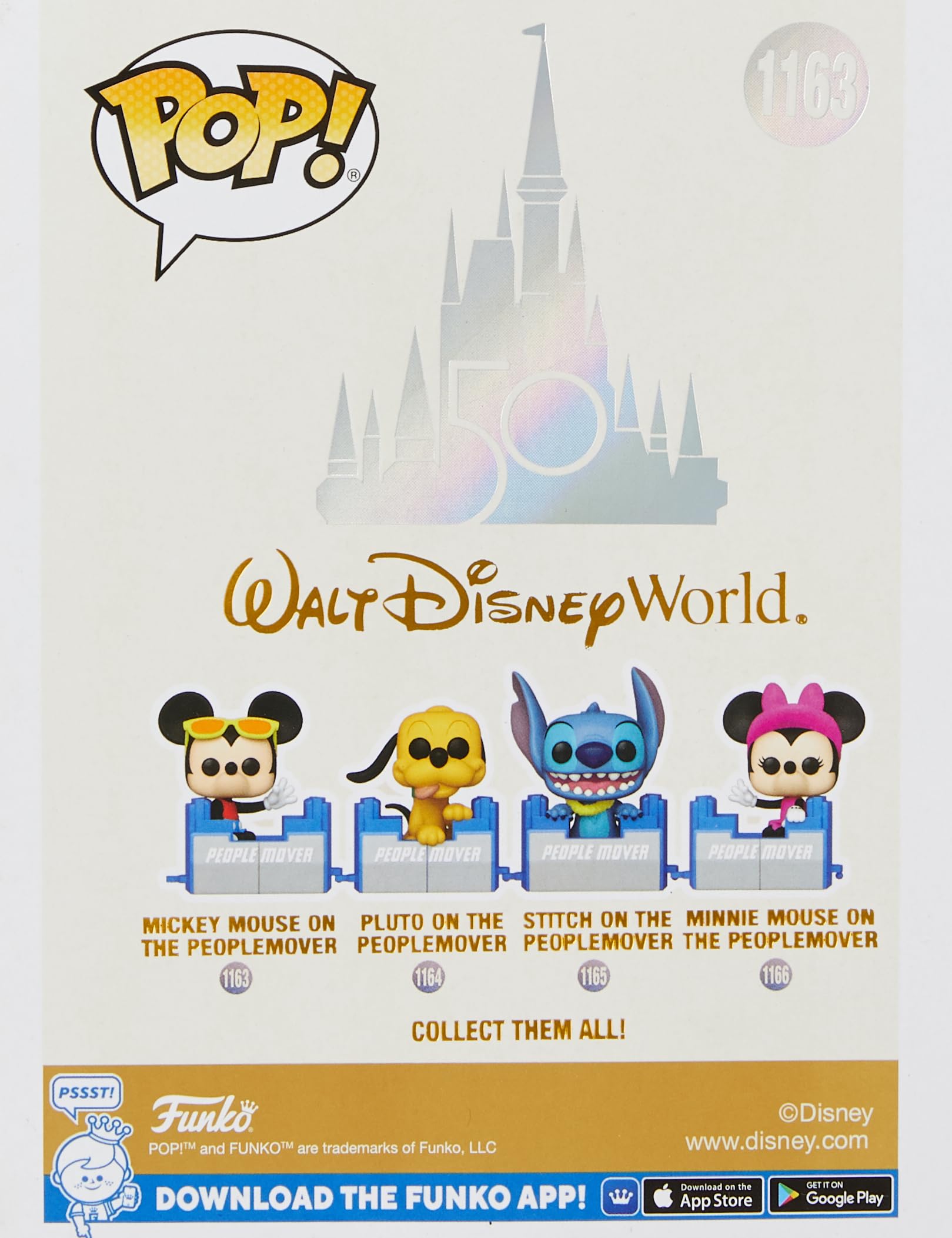 Funko Pop! Disney: Wdw50- People Mover Mickey Mouse - Disney World 50th Anniversary - Figura De Vinilo Coleccionable - Idea De Regalo- Mercancia Oficial - Juguetes Para NiñOs Y Adultos