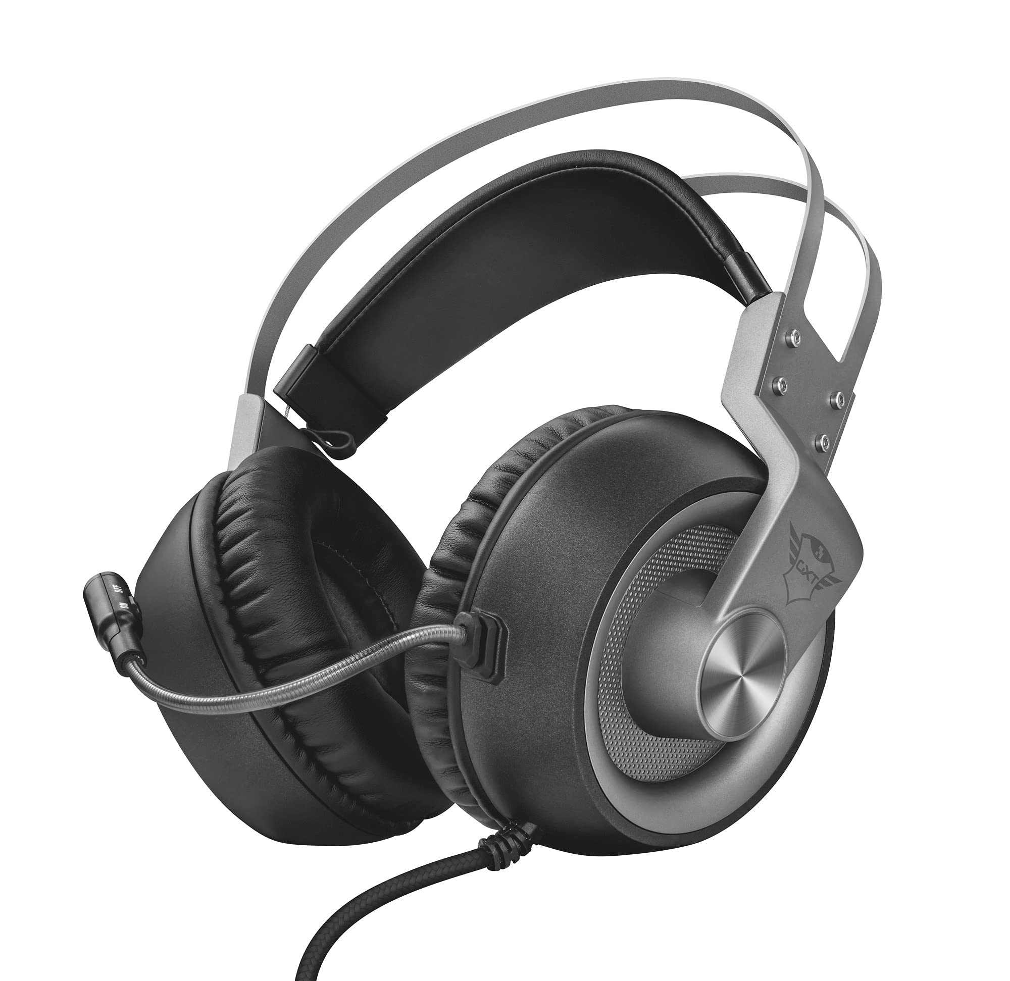 Trust Gaming Headphones GXT 430 Ironn Casque Gamer avec microphone flexible, unités acoustiques puissantes de 50 mm, câble en caoutchouc, pour PS4, PS5, PC, Nintendo Switch, Xbox One, Xbox Series X - Noir