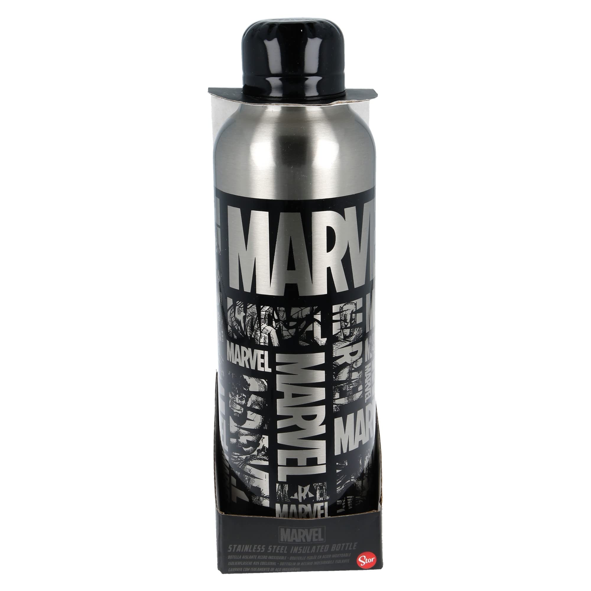 Botella De Agua Reutilizable TéRmica De Acero Inoxidable Con Doble Aislamiento De 515 Ml De Marvel
