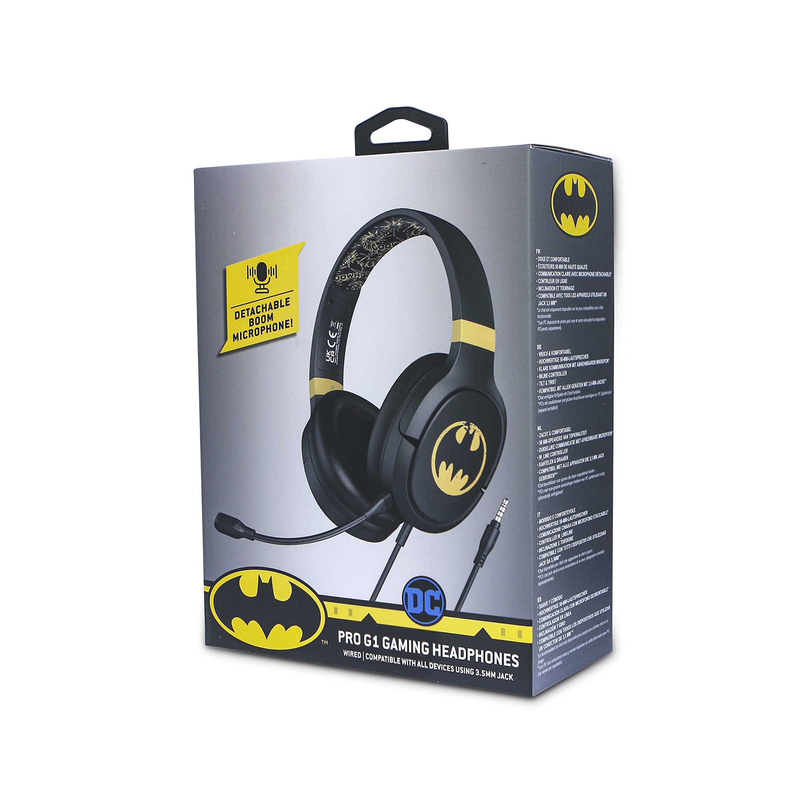 Otl Technologies Dc Comics Batman Pro G1 - Auriculares Para Juegos, Color Negro