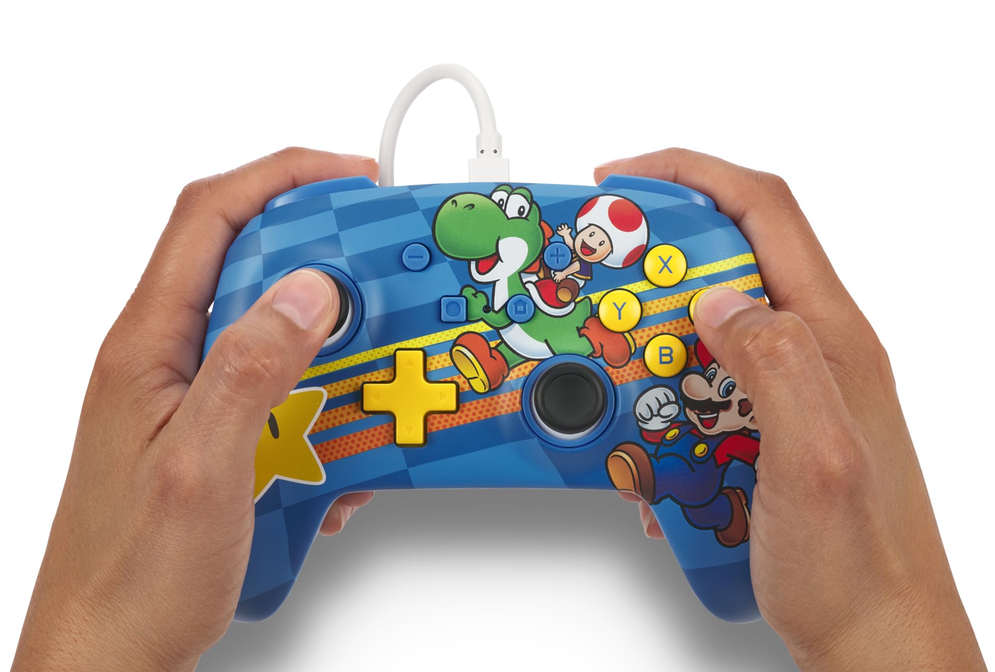 Manette filaire améliorée PowerA pour Nintendo Switch - Mushroom Kingdom Friends