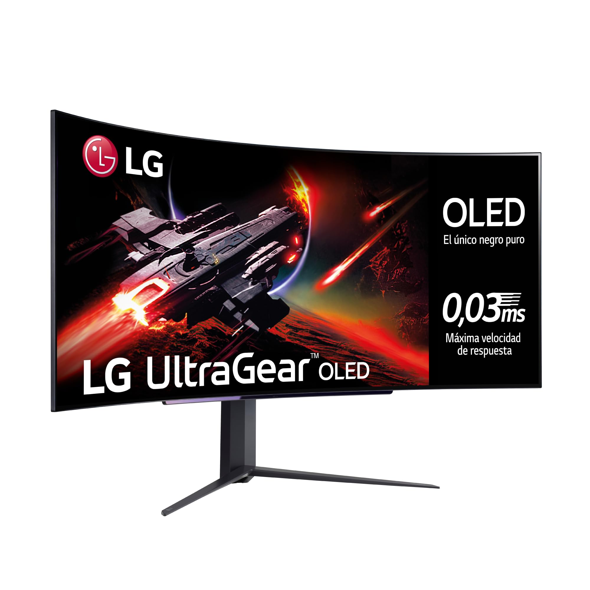 Monitor Gaming Ultrapanorámico Curvo LG UltraGear 45GR95QE-B 44.5'/ WQHD/ 0.03ms/ 240Hz/ OLED/ Regulable en altura/ Negro