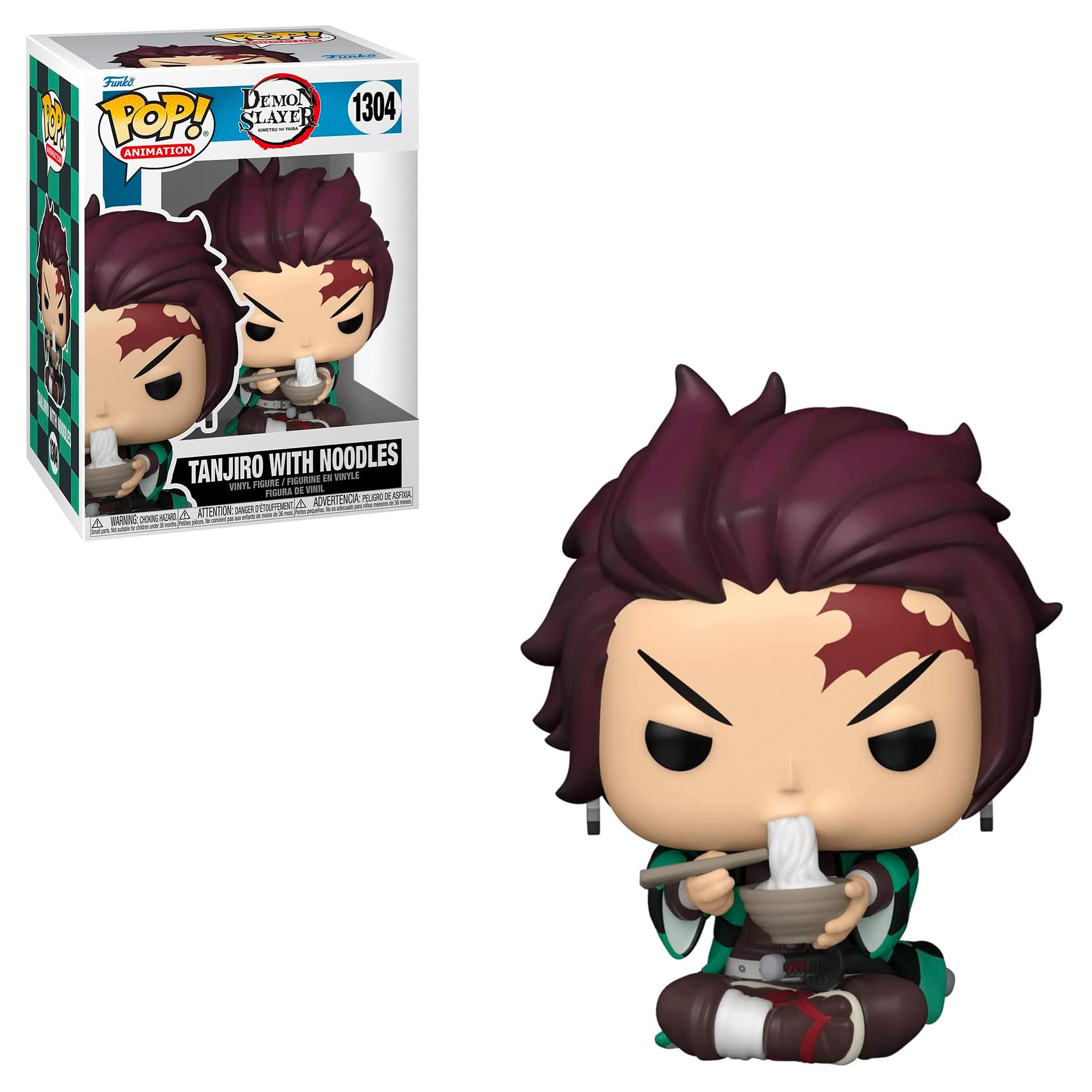 Funko Pop! Animation: Demon Slayer - Tanjiro With Noodles - Guardianes De La Noche - Figura De Vinilo Coleccionable - Idea De Regalo - Mercancia Oficial - Juguetes Para NiñOs Y Adultos - Anime Fans