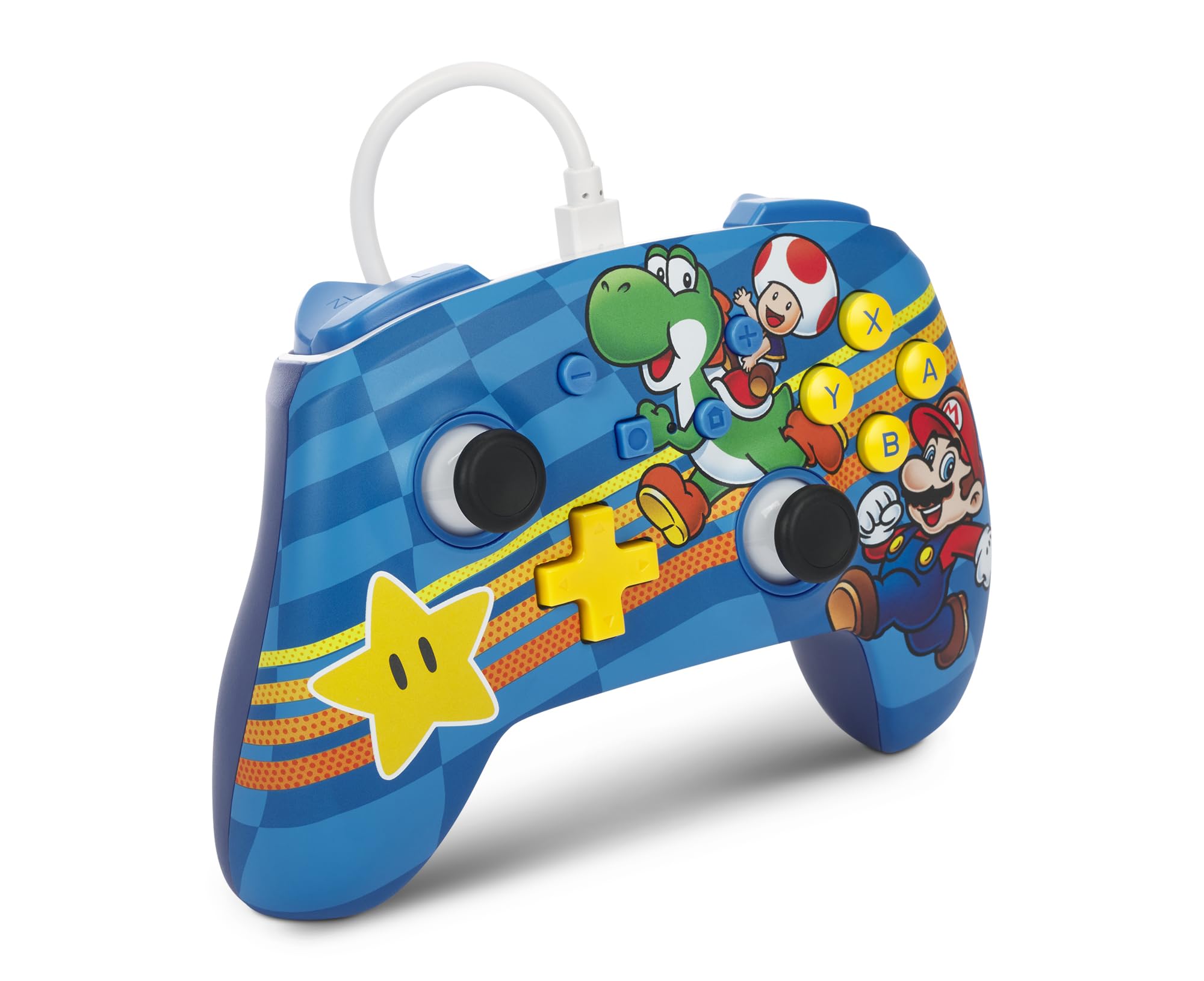 Manette filaire améliorée PowerA pour Nintendo Switch - Mushroom Kingdom Friends