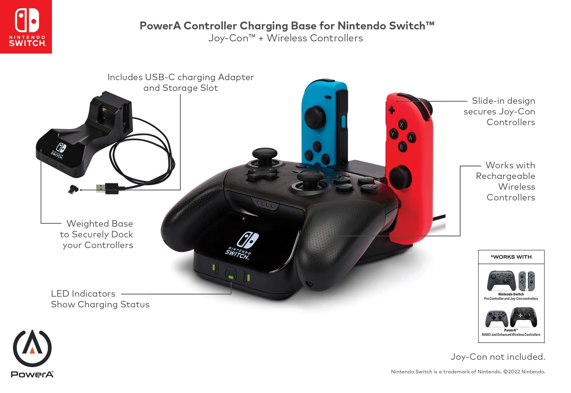 Powera - Base De Carga De Mando Powera Para NINTENDO SWITCH