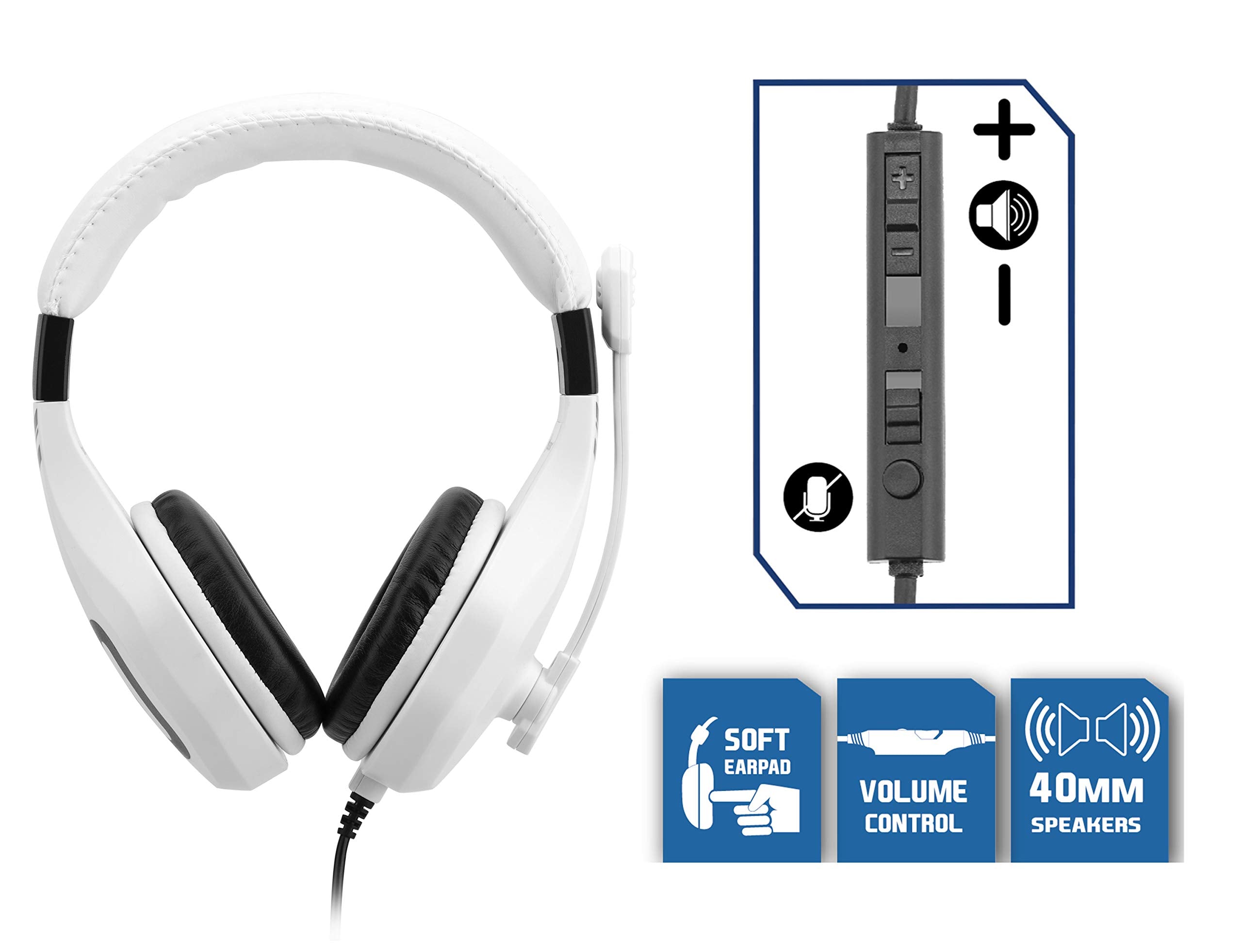 Subsonic - Auricular Para Juegos Para PS4 - / Xbox one/PC/Switch (sólo Fortnite) - Accesorios para gamers - Blanco (Xbox One)