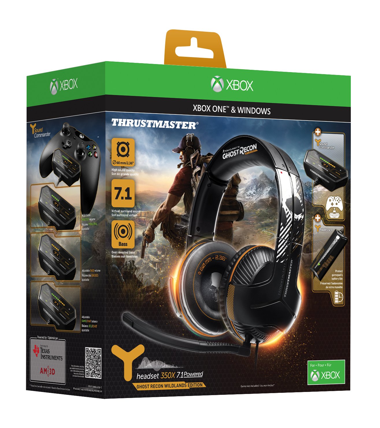Thrustmaster Y-350x Ghost Recon Wildlan DS - EDITION - Auriculares - XboxOne / PC - Sonido 7.1 - Micrófono con discriminación de voz, desmontable y ajustable