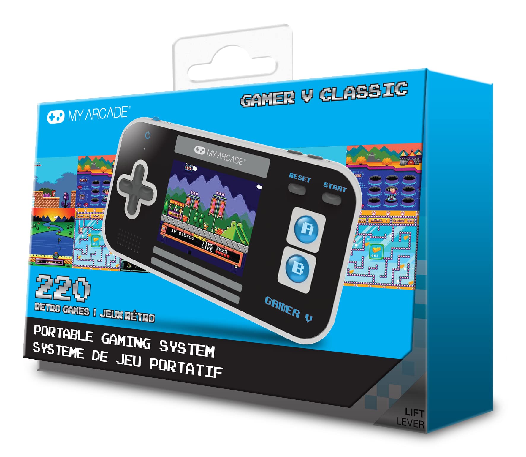 My Arcade Gamer V Classic-Blue: Sistema De Juego PortáTil Con 220 Juegos, Pantalla A Color De 2.5 Pulgadas, TamañO De Bolsillo (Dgun-3919)