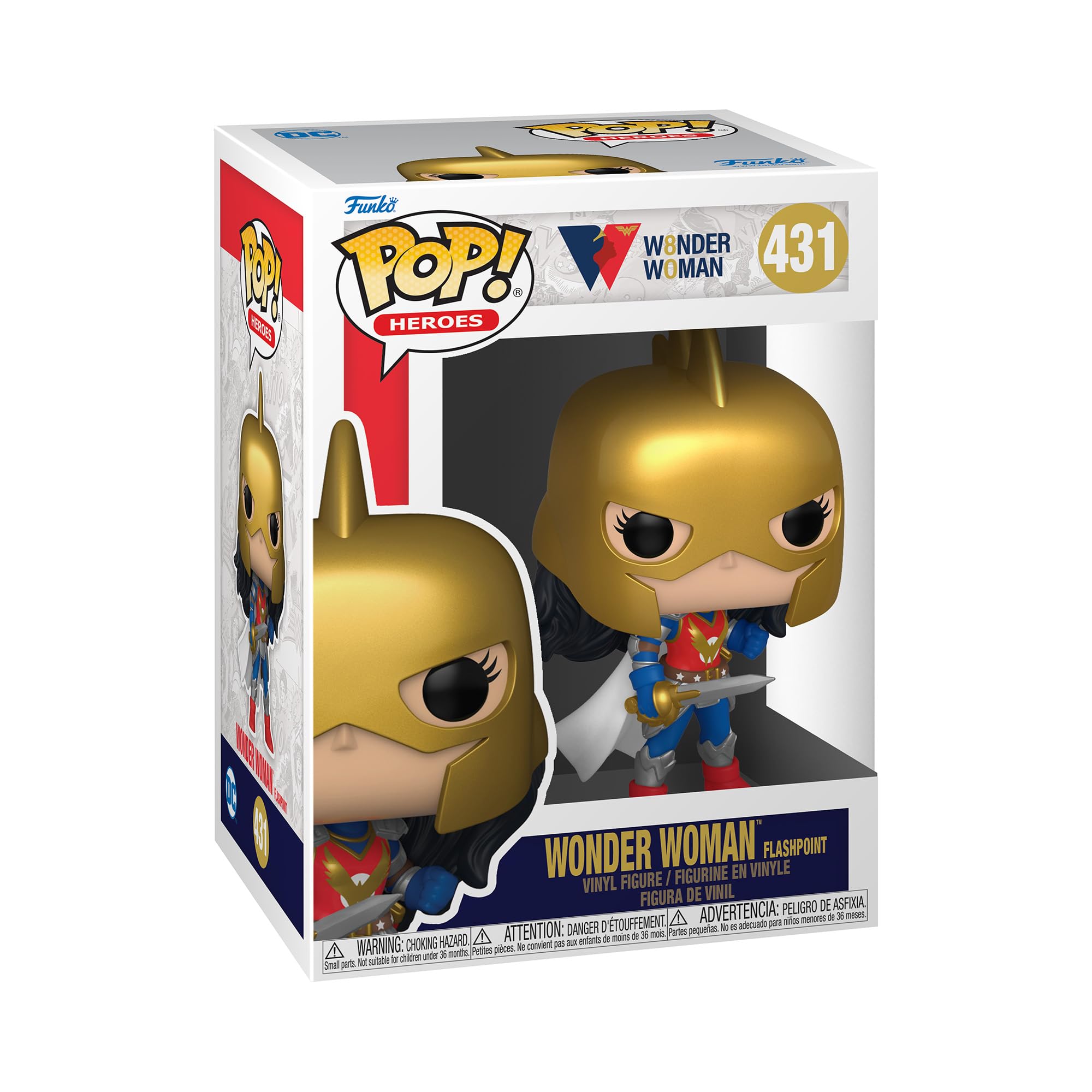 Funko Pop! Heroes: Ww 80th - Wonder Woman - (Flashpoint) - Dc Comics - Figuras Miniaturas Coleccionables Para ExhibicióN - Idea De Regalo - MercancíA Oficial - Juguetes Para NiñOs Y Adultos