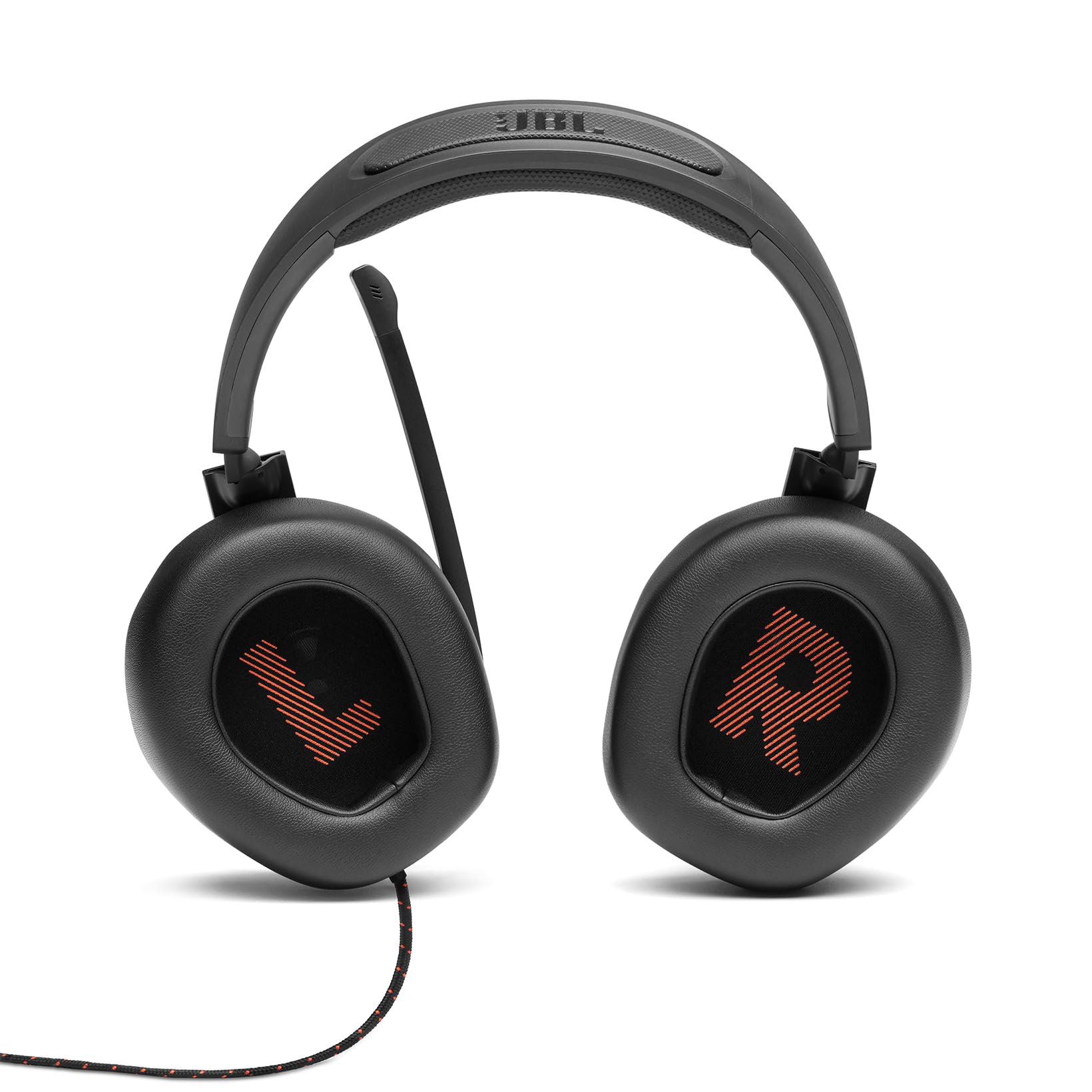 JBL Quantum 200 Auriculares para gamers con sonido QuantumSOUND y micrófono, con un diseño llamativo, compatible con múltiples plataformas, en negro