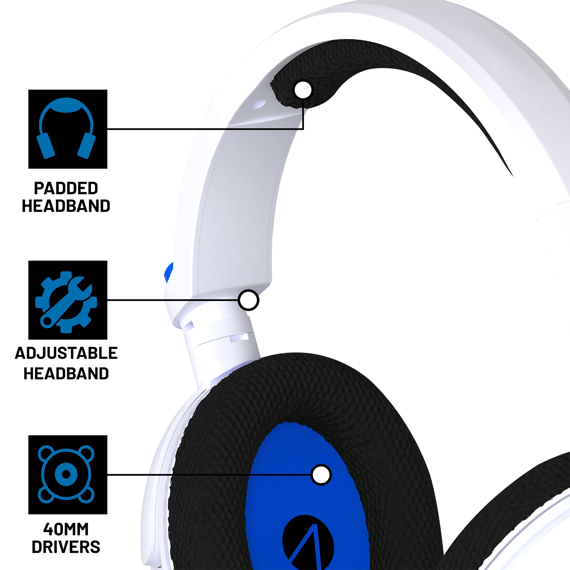 Stealth SP-C160V PS5 Play Station - Casque de jeu, support pour casque, plate-forme de stockage, base de chargement et câble USB tressé pour jouer et charger