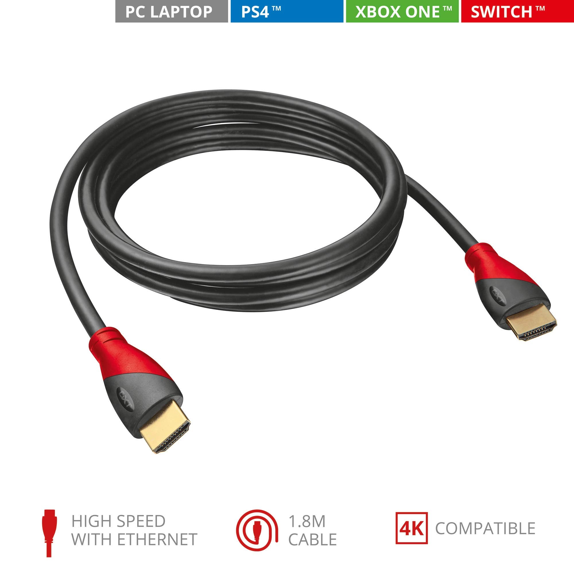 Trust Gxt 730 - Cable Hdmi Para Playstation 4 Y XBOX - One, negro