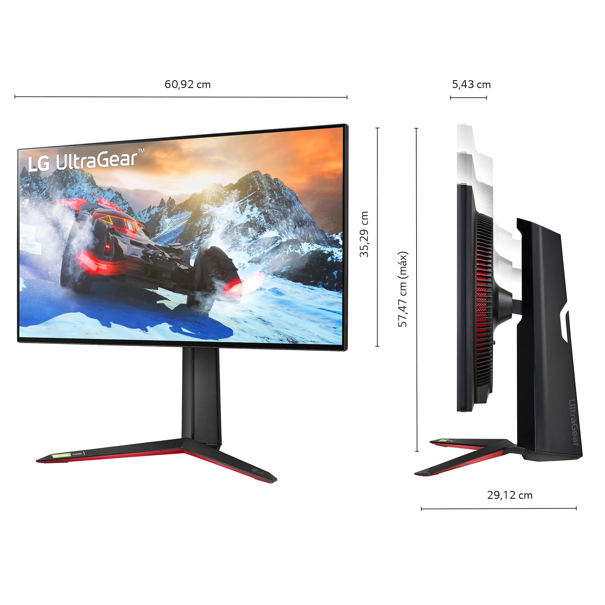 Monitor Gaming LG UltraGear 27GP95RP-B 27'/ 4K/ 1ms/ 160Hz/ IPS/ Regulable en altura/ Negro