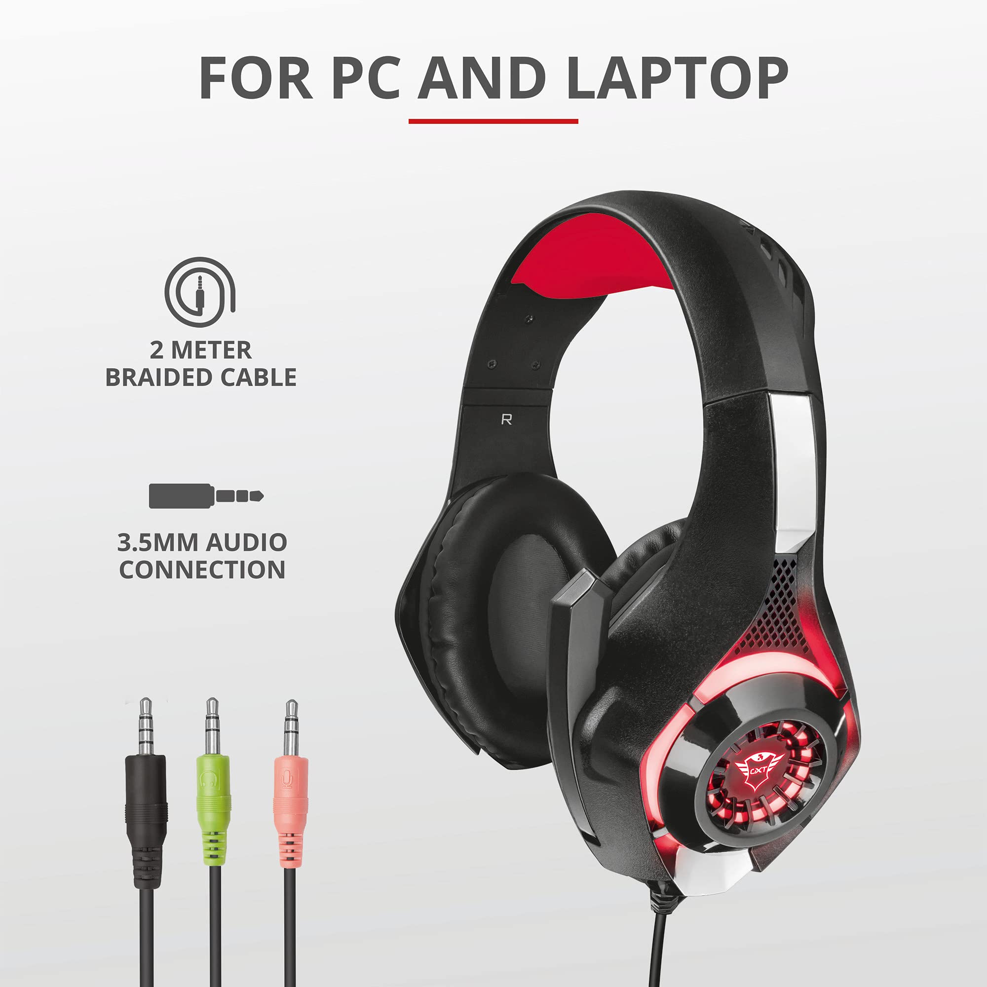 Auriculares Trust Gaming Gxt 313 Nero Negro IluminacióN 40mm (Pc)