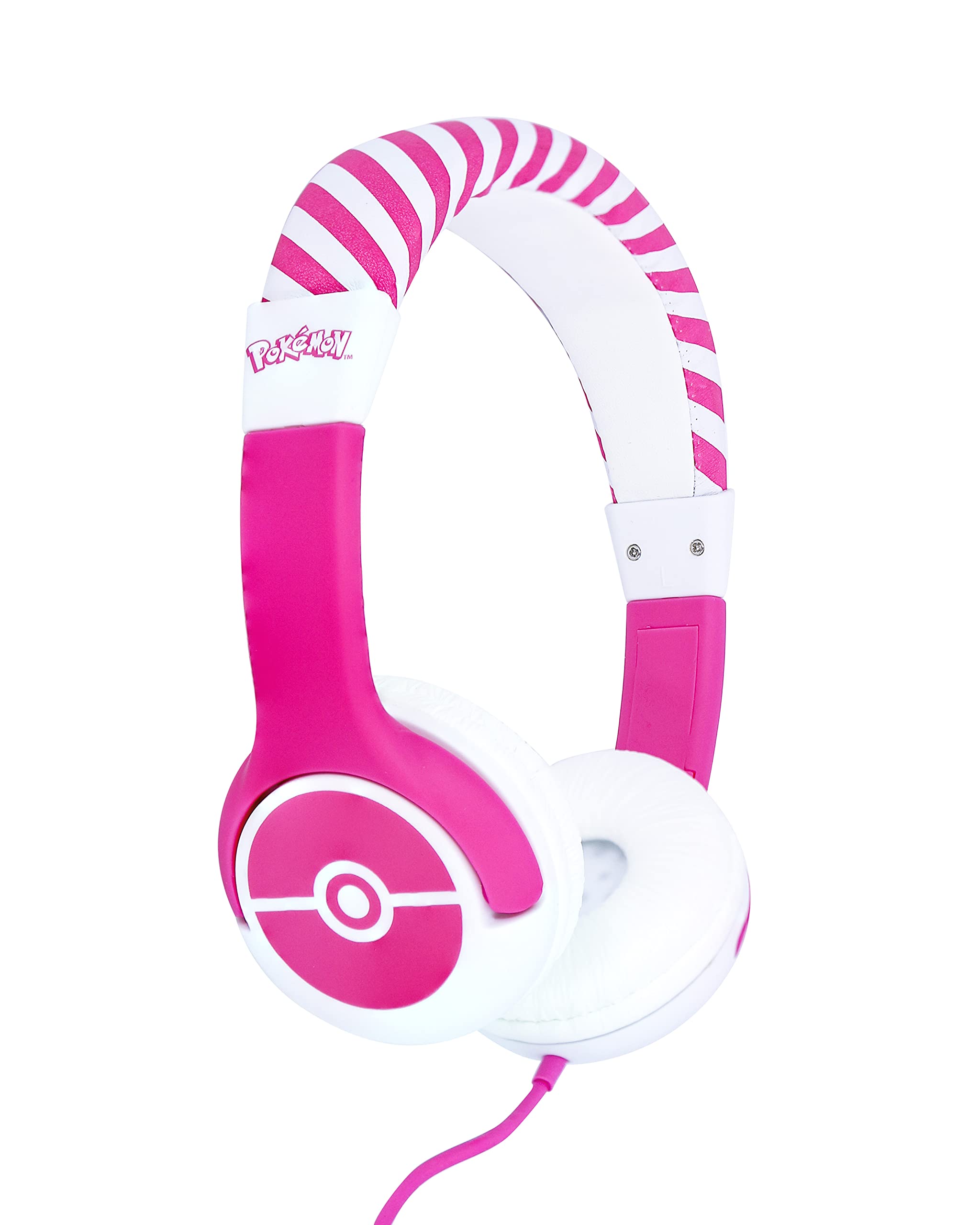 OTL Technologies Pokémon Pink Pokéball - Casque filaire pour enfants de 3 à 7 ans, rose