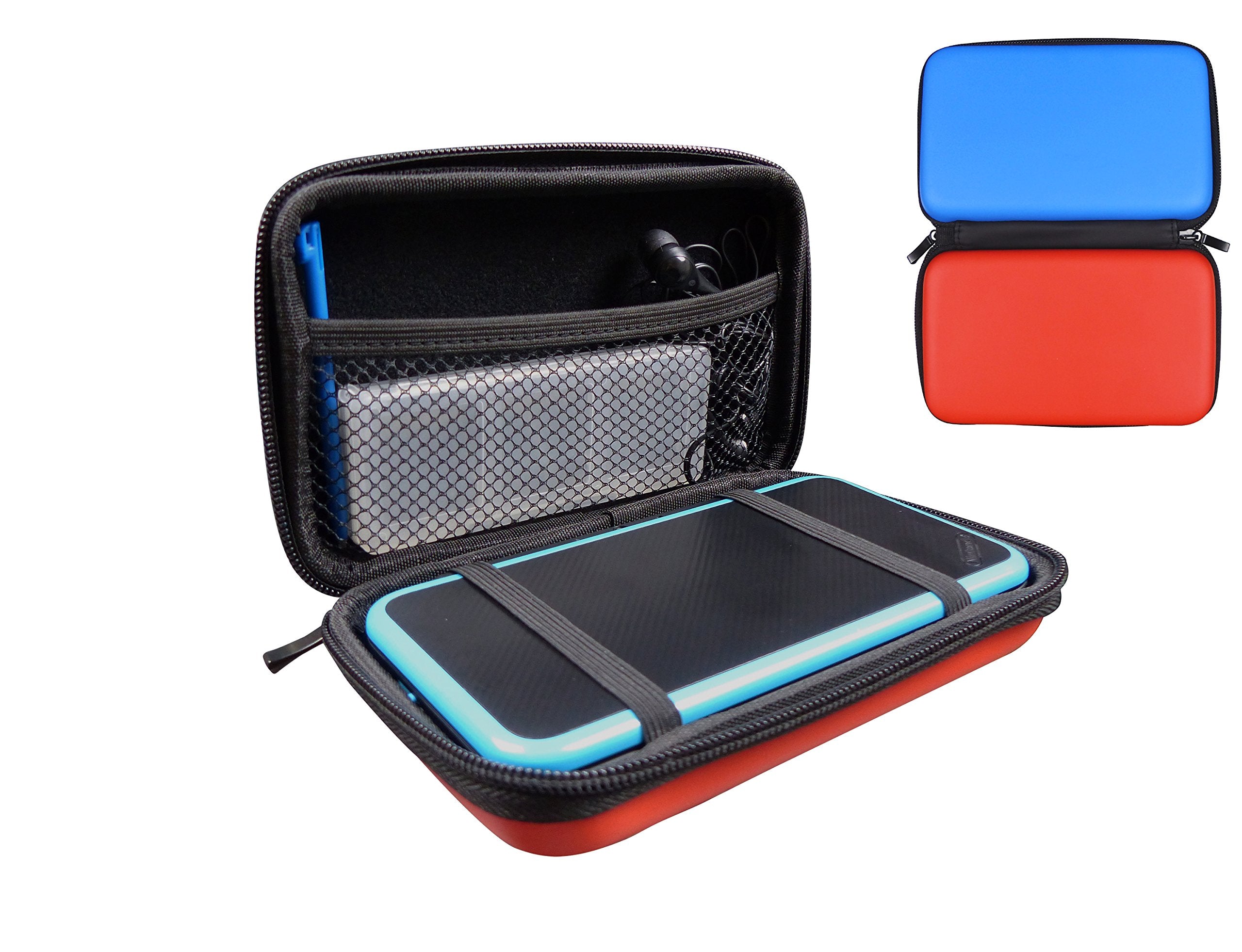 Subsonic - Étui de protection rigide pour console et accessoires, rouge et bleu (Nintendo 2Ds)
