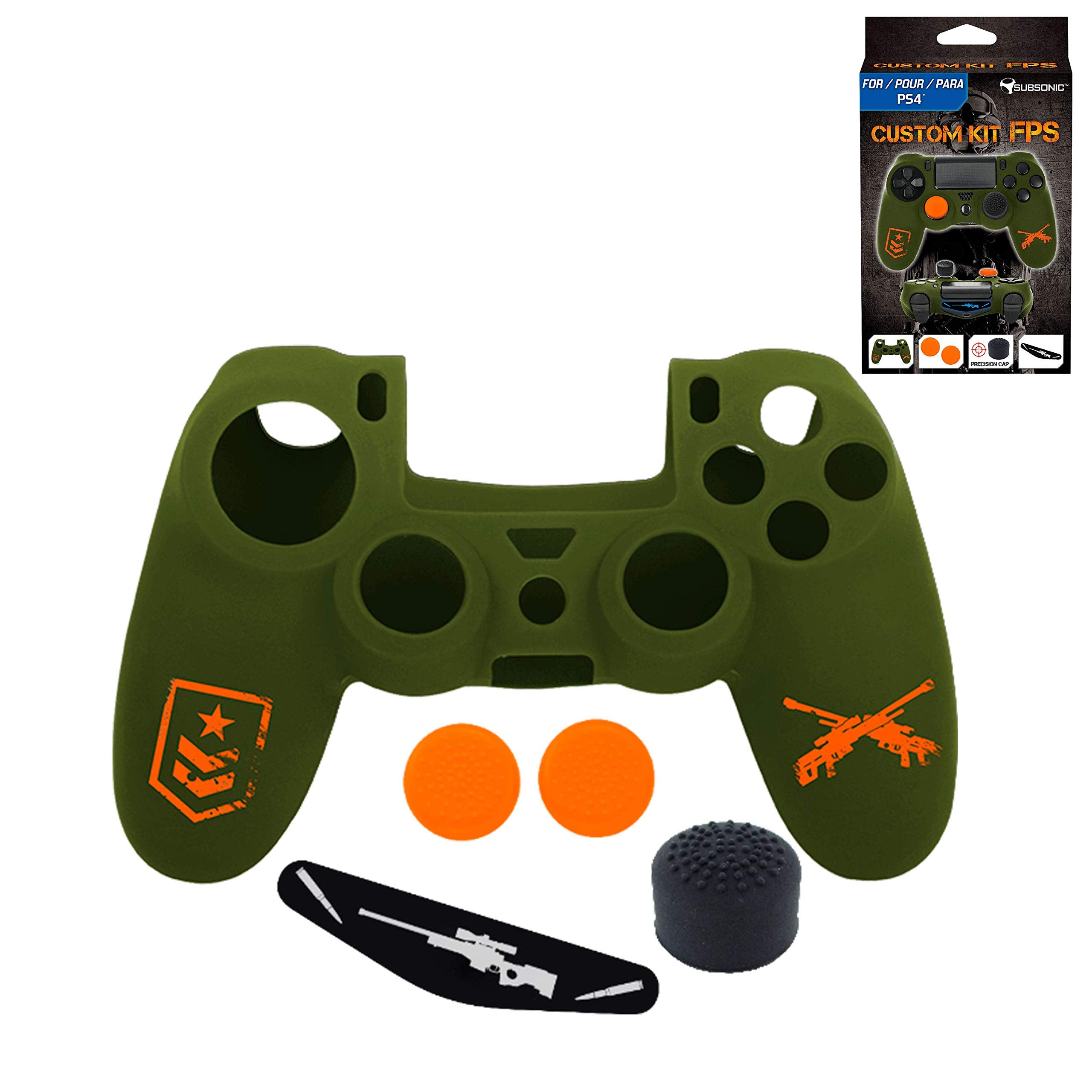Subsonic - Funda Protectora Silicona Y Thumb Grip Caps Para Mando PS4 - FPS 2018