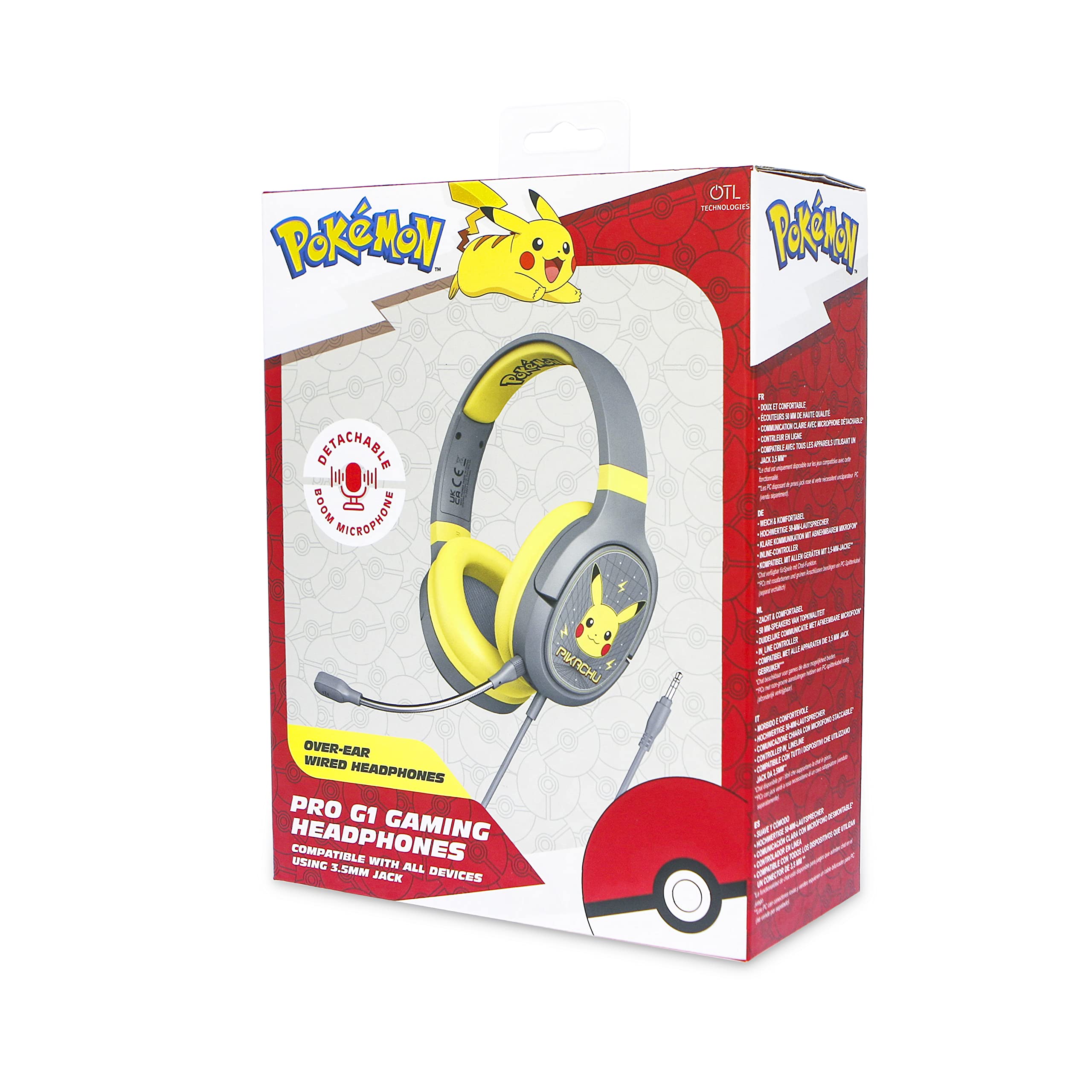 Otl Technologies PokéMon Pikachu Grey Pro G1 Auriculares Para Juegos