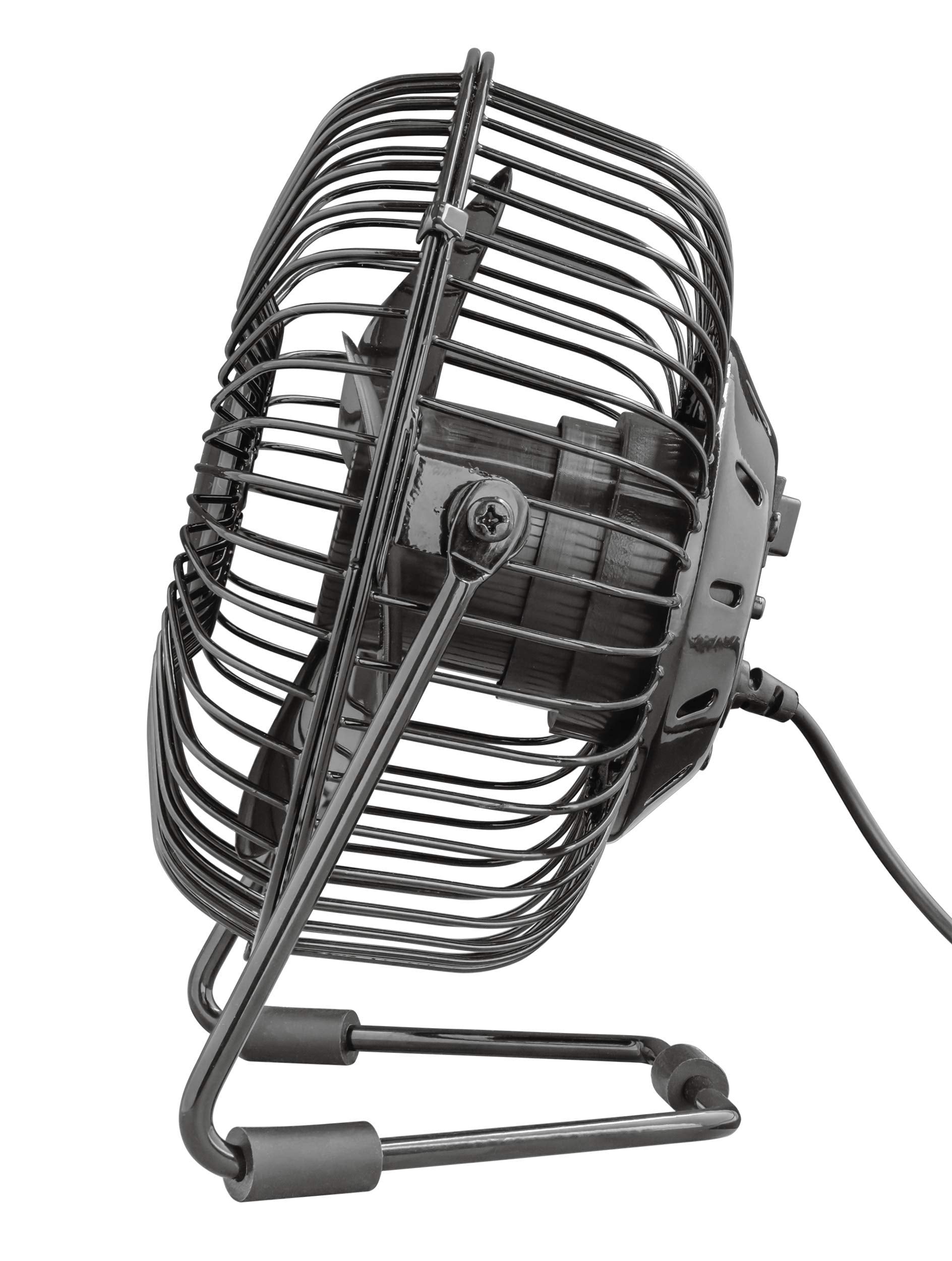 Trust Victu - Ventilador De Sobremesa (Reloj Led, Usb, 120 Mm, Cable De 180 Cm) Negro Y Verde
