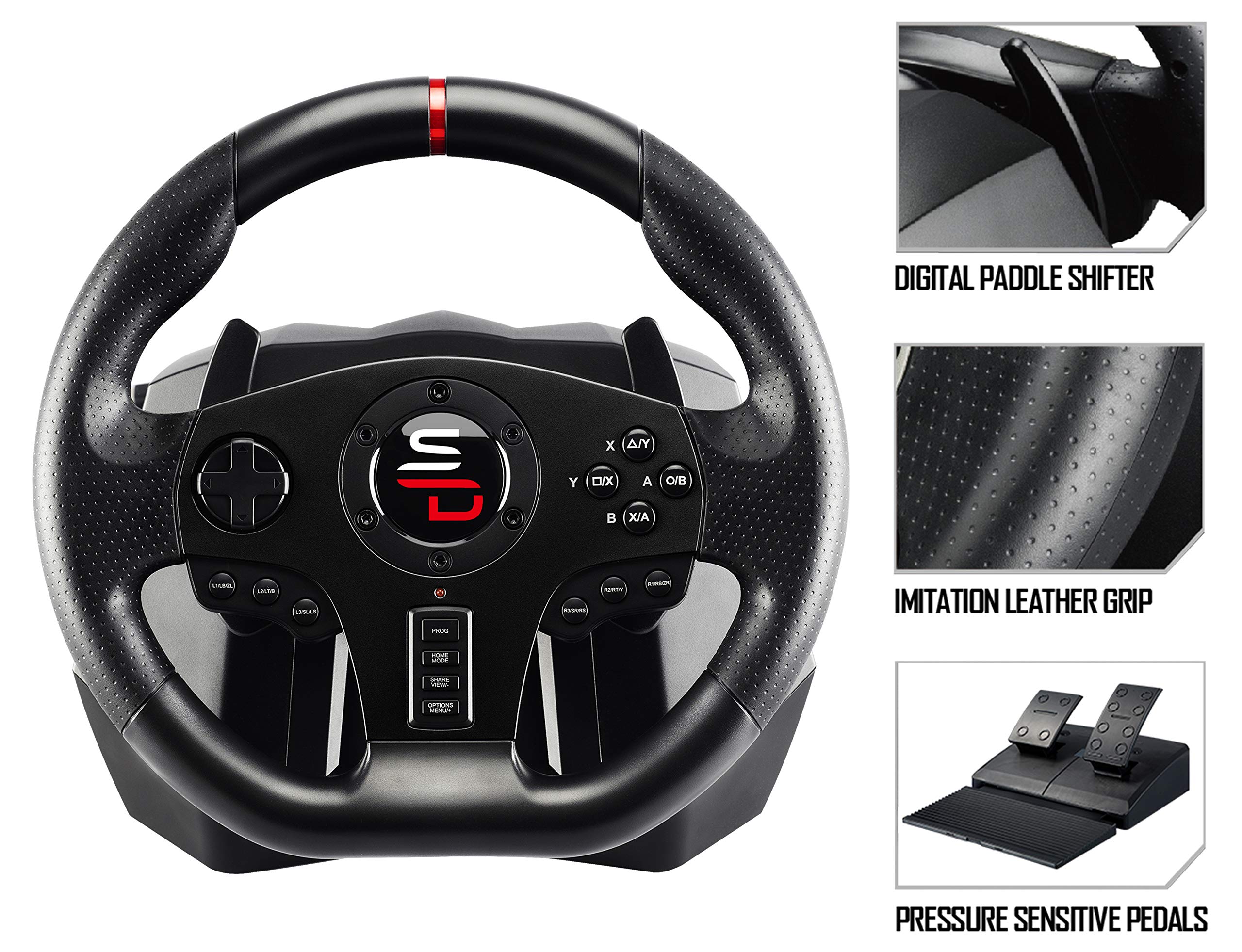 Superdrive - Volante Sv700 Con Pedales, Paletas De Cambio Y Vibraciones - PS4 - , Xbox One, Switch, PC, PS3