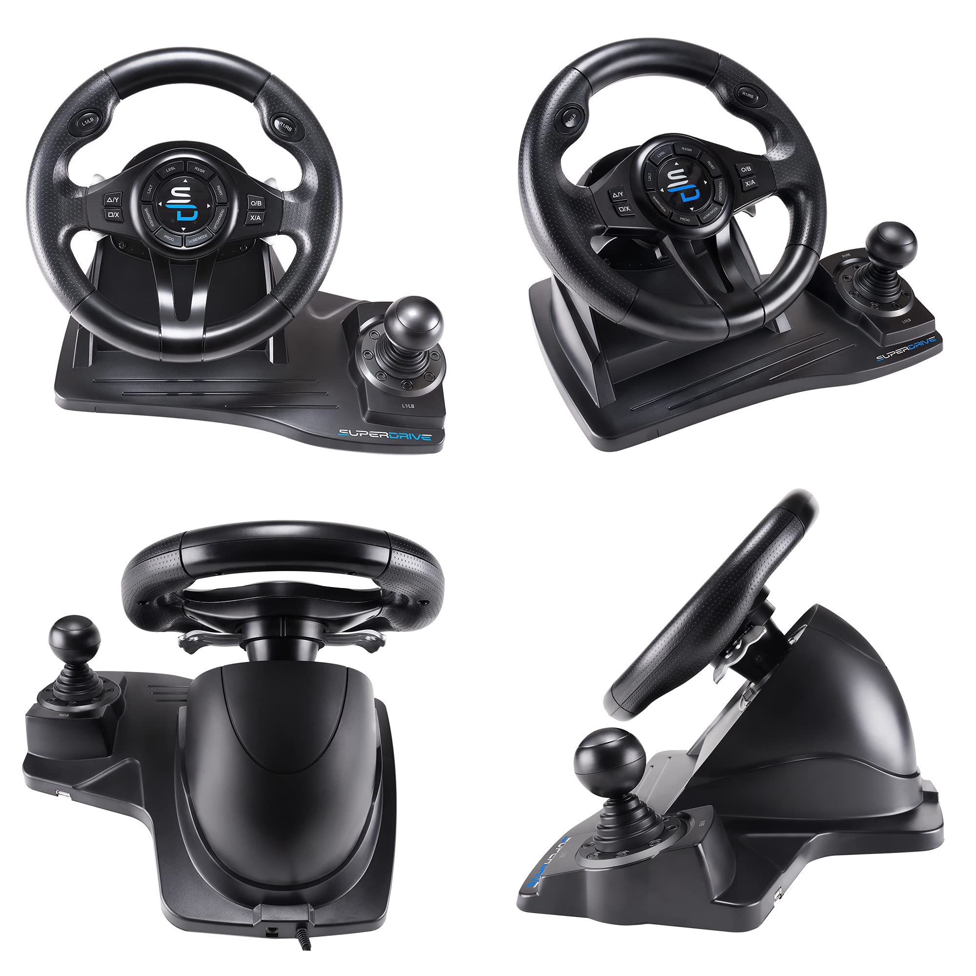 Subsonic Volante Superdrive Gs550 Racing Con Pedales, Levas De Cambio, Palanca De Cambios Y VibracióN Para XBOX - Serie X/S, PS4, Xbox One y PC (programable para todos los juegos) (Xbox Series X///)