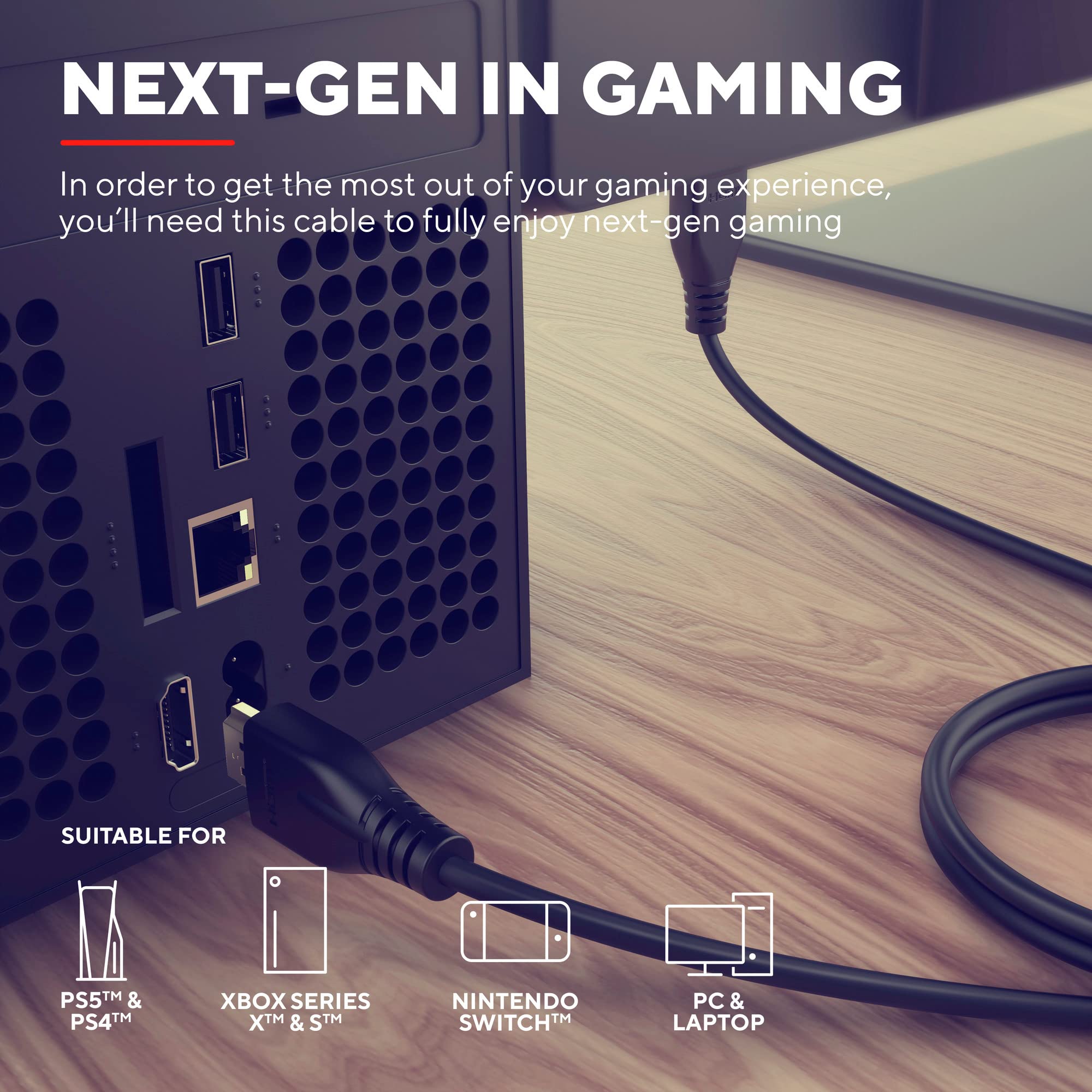 Trust Gaming Gxt 731 Ruza Cable Hdmi 2.1 De Velocidad Ultraalta, 48gbps, 8k@60hz Y 4k@120hz, 1,8 M, Compatibile Con PS5 - , PS4, Xbox One, PC, Smart TV - Negro