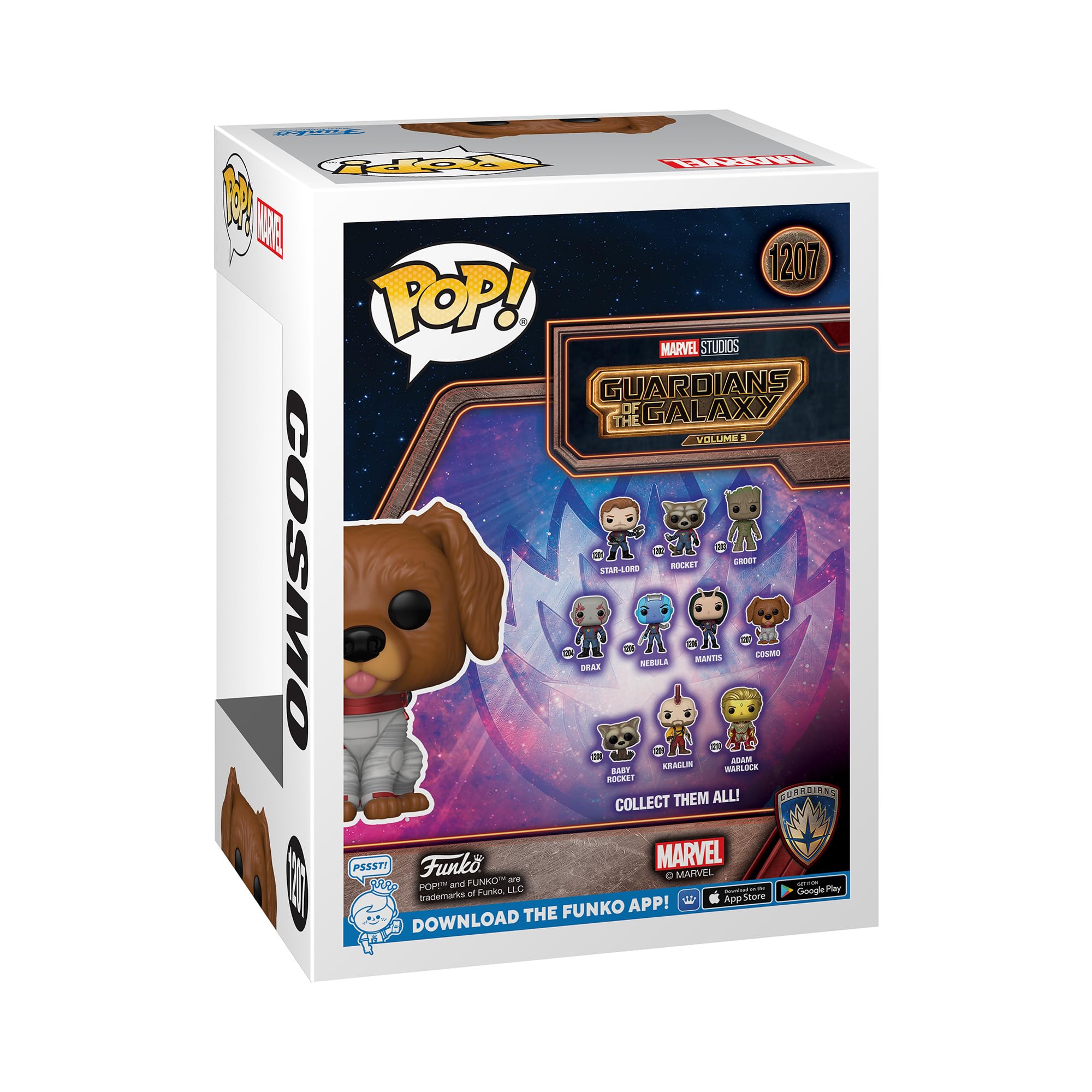 Funko Pop! Vinyle : Marvel - Les Gardiens de la Galaxie 3 - Cosmo The Space Dog - Les Gardiens de la Galaxie - Figurine en vinyle à collectionner - Idée cadeau - Marchandise officielle - Fans de cinéma