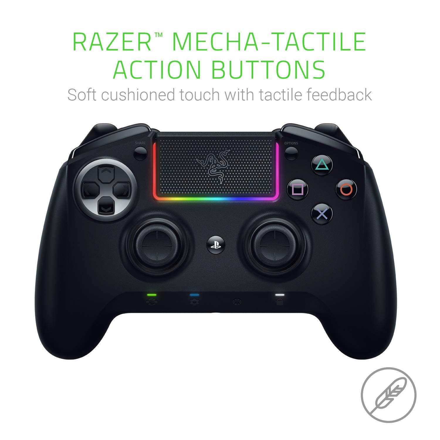 Razer Raiju Ultimate (2019) - Mando InaláMbrico Y Con Cable Para PS4 - + PC (mando Bluetooth con cable e inalámbrico, botones de acción mecatáctiles, intercambiables) Negro