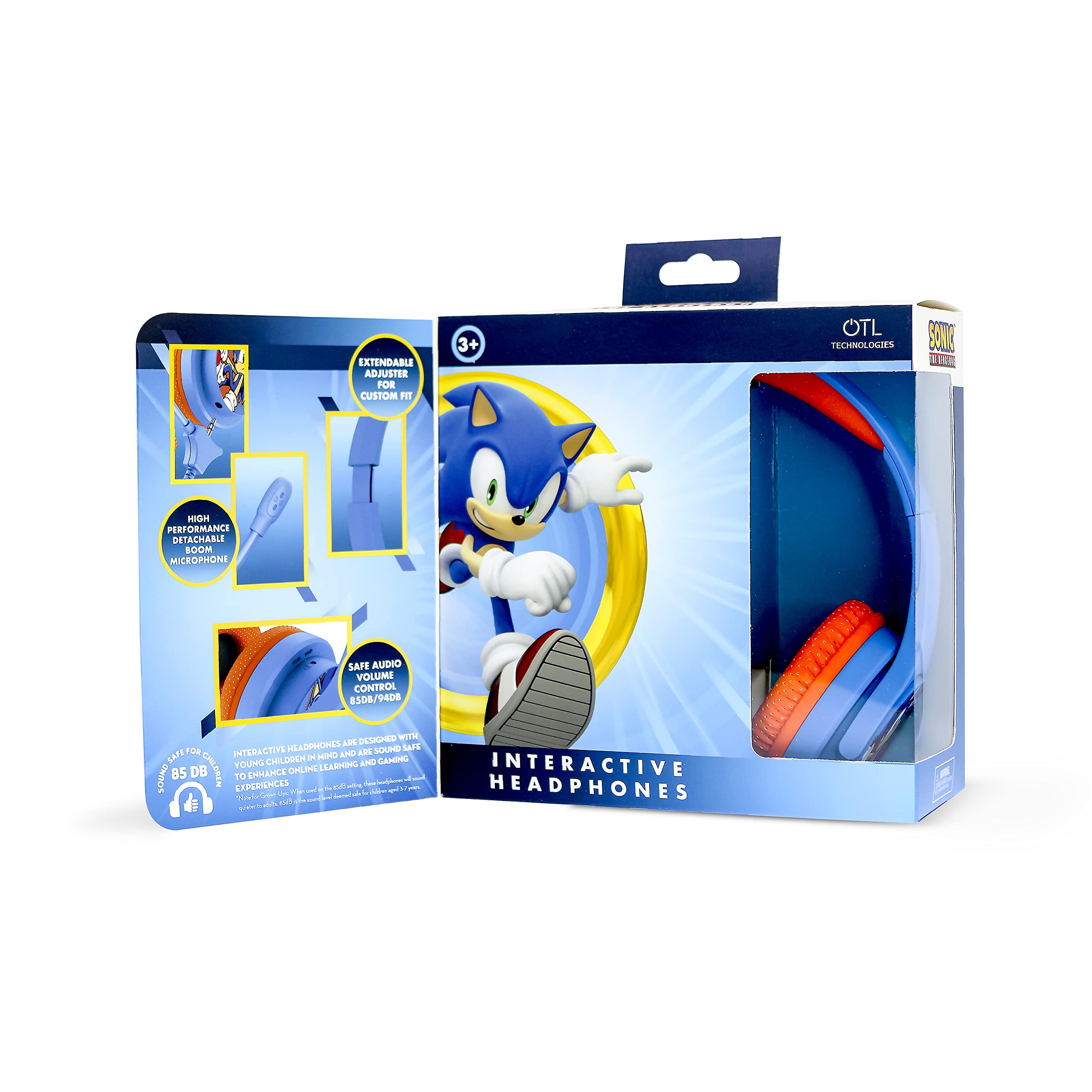 OTL Technologies SH0907 Sonic The Hedgehog Casque de studio filaire interactif avec microphone amovible