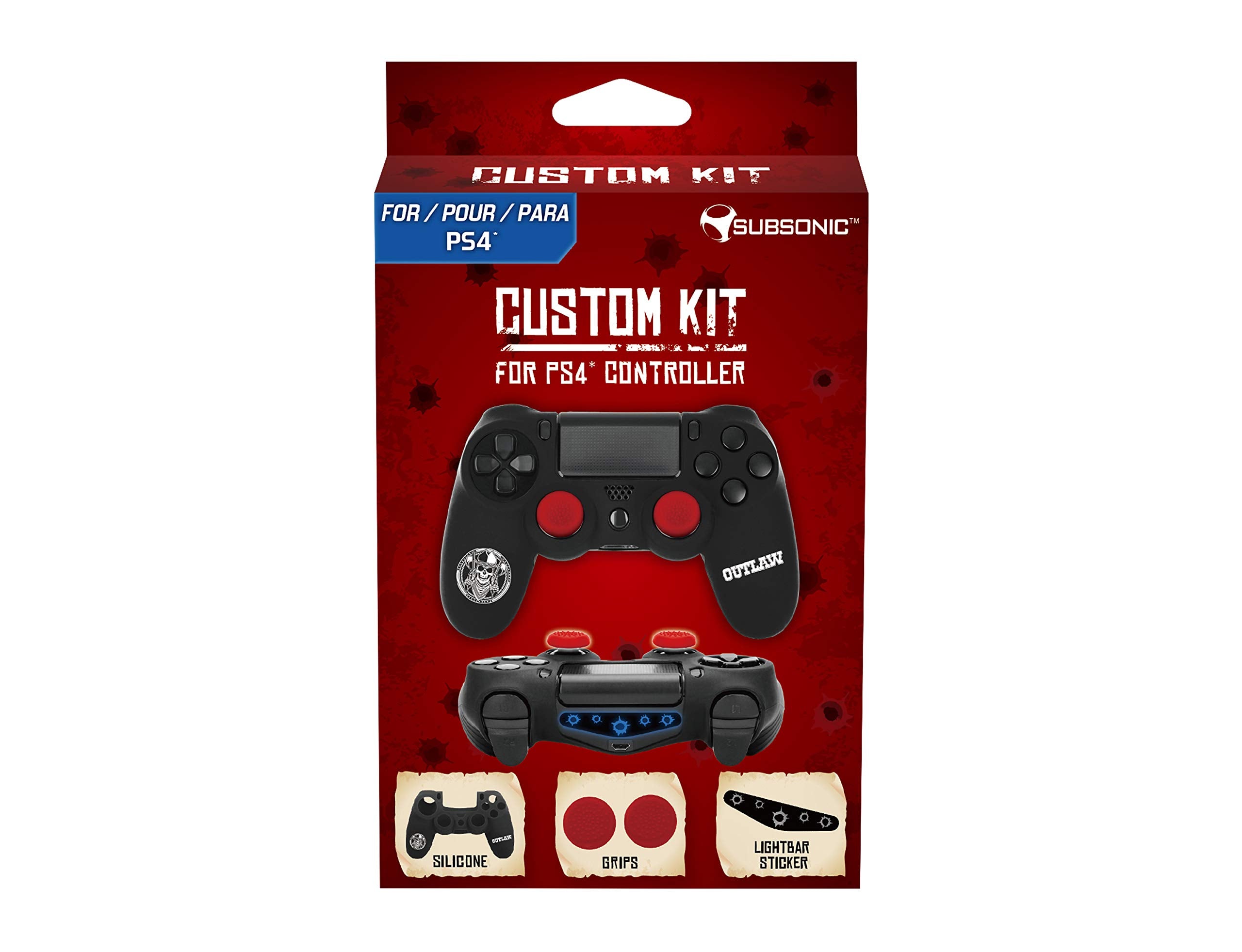 Subsonic - Funda Protectora Silicona Y Thumb Grip Caps Para Mando PS4 - Xestern 2018