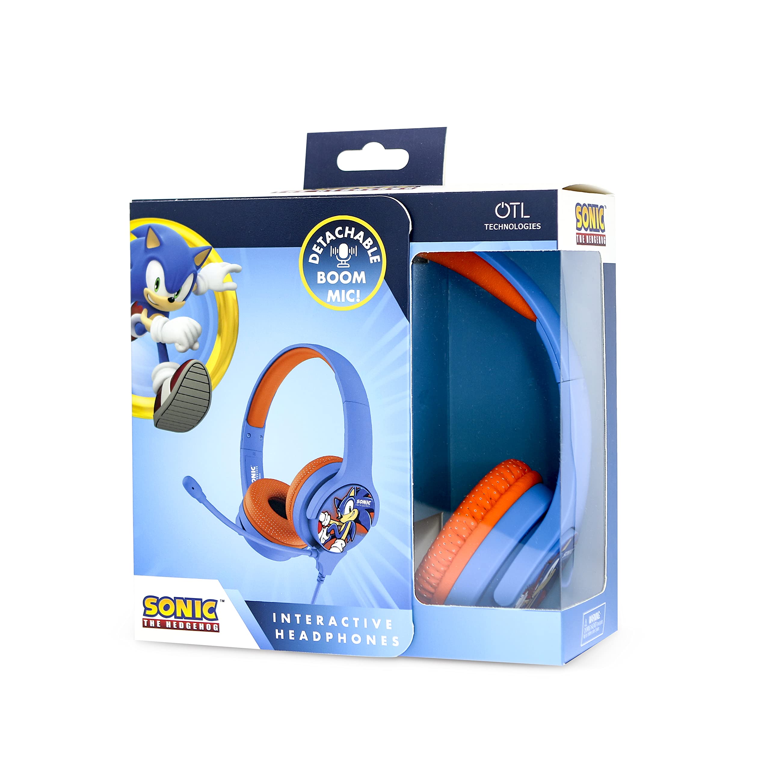 OTL Technologies SH0907 Sonic The Hedgehog Casque de studio filaire interactif avec microphone amovible