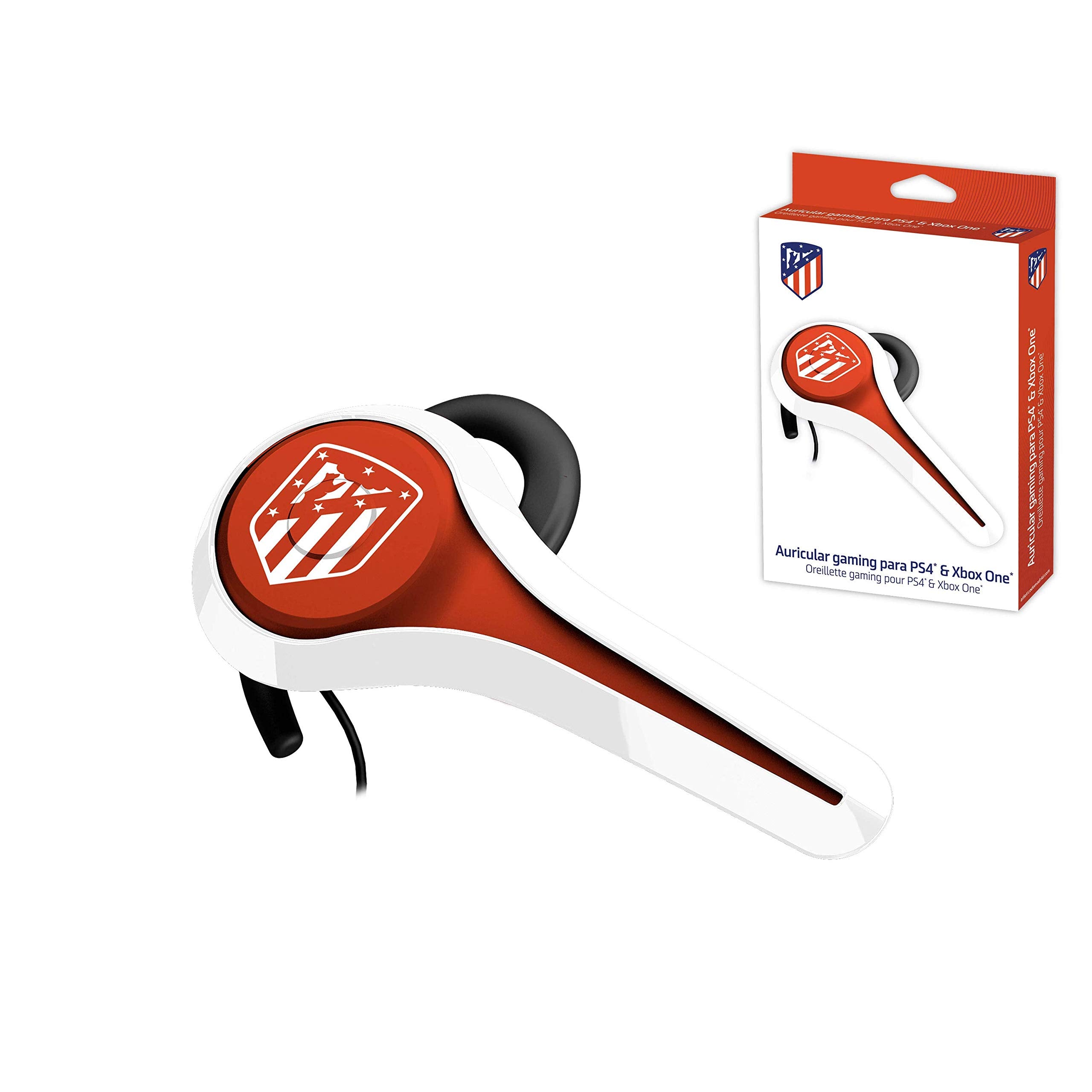 Subsonic - Auricular Gaming Y Kit PeatóN Licencia Oficial Atm AtléTico De Madrid Compatible Playstation 4 - PS4 - Pro - PS4 Slim - Xbox One - PS3 - Smartphone - Tableta - iPhone 4 - iPhone 5 iPhone 6