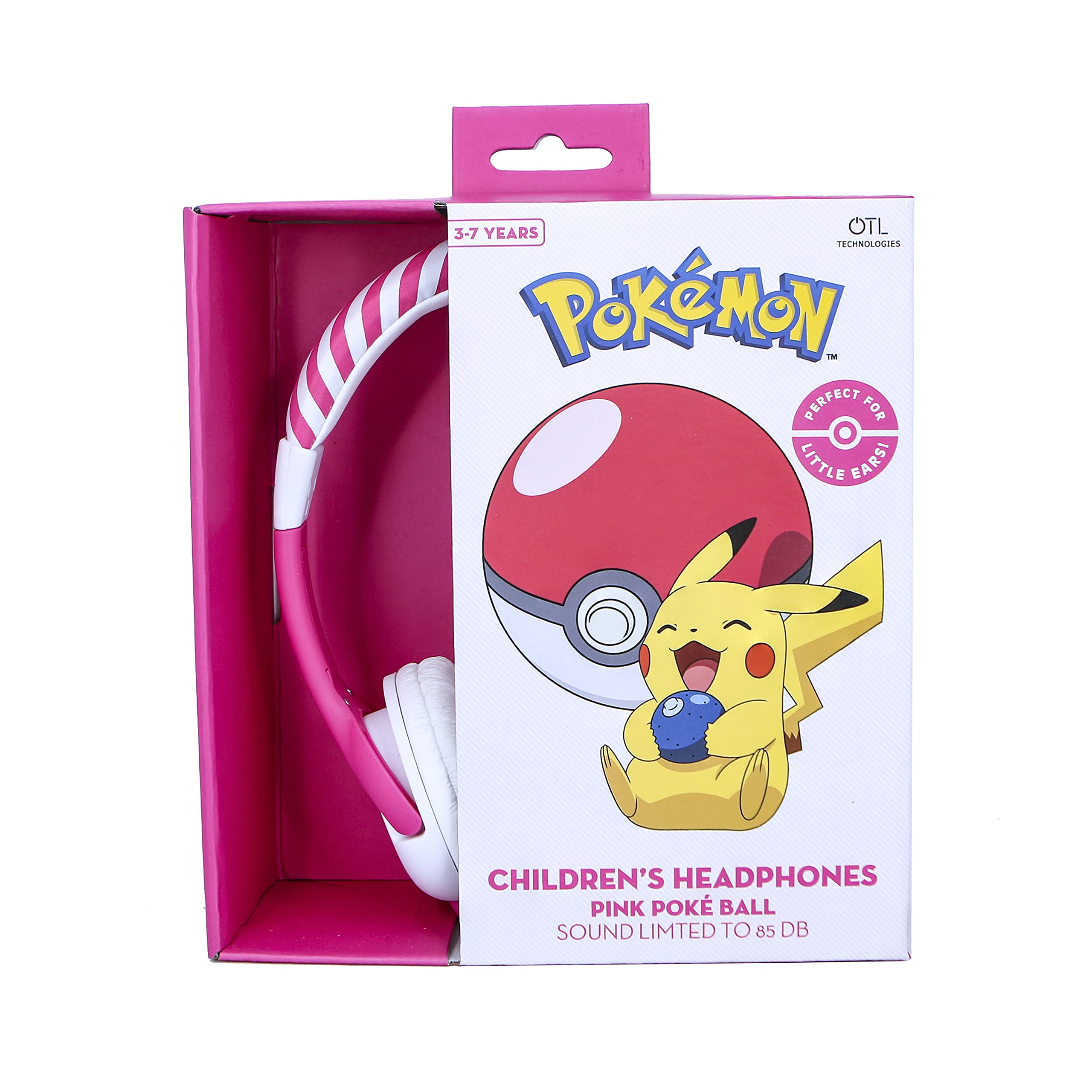 OTL Technologies Pokémon Pink Pokéball - Casque filaire pour enfants de 3 à 7 ans, rose