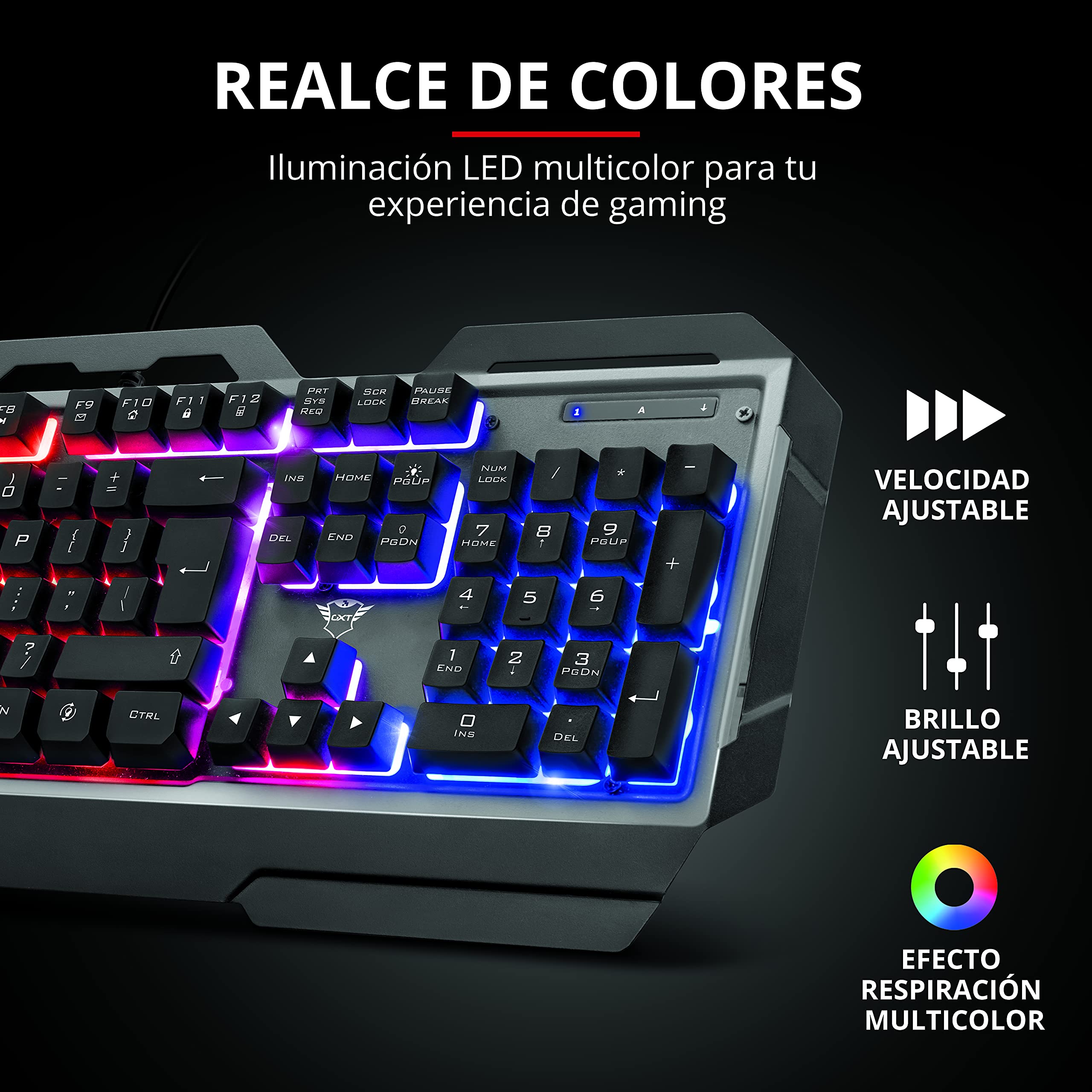 Trust Gaming Gxt 856 Torac Teclado Gaming Con Placa Superior MetáLica E IluminacióN