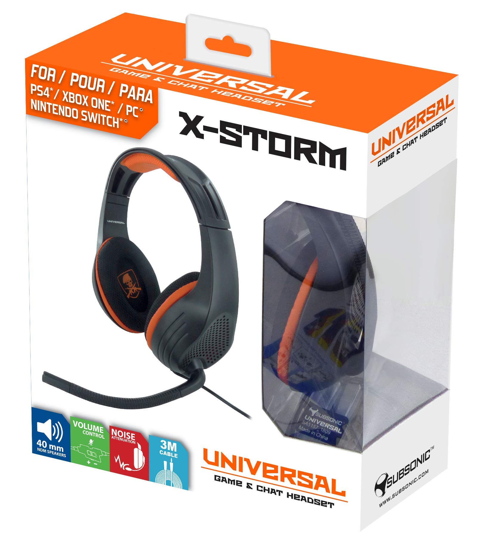 Subsonic - X-1000 Auriculares Gaming Estereo Con Micro X-Storm Para Playstation 4 - PS4 - Xbox One