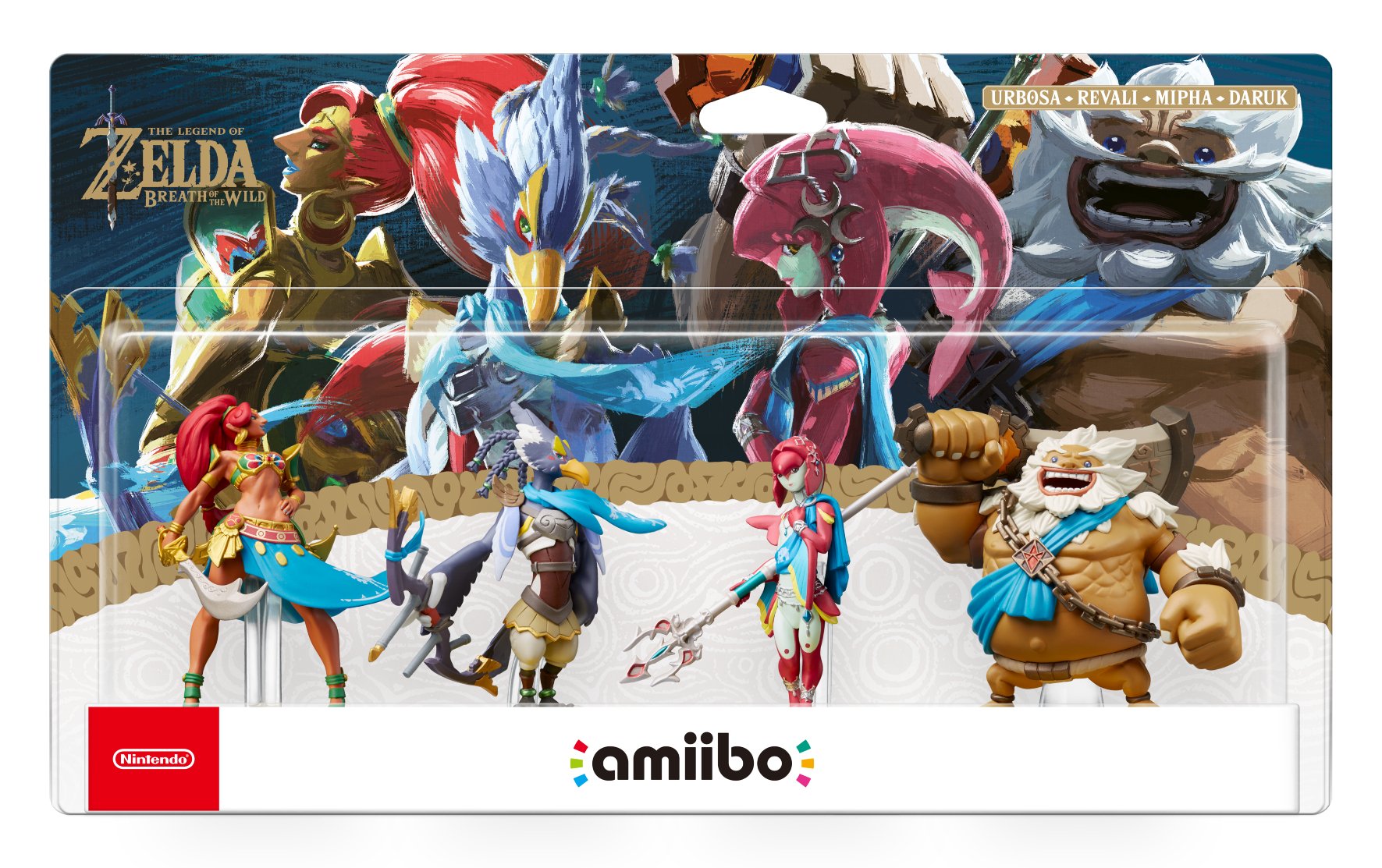 Nintendo - Pack 4 Amiibo Zelda Breath of the Wild | Daruk, Mipha, Revali y Urbosa | Figuras Compatibles con Switch, Wii U y 3DS